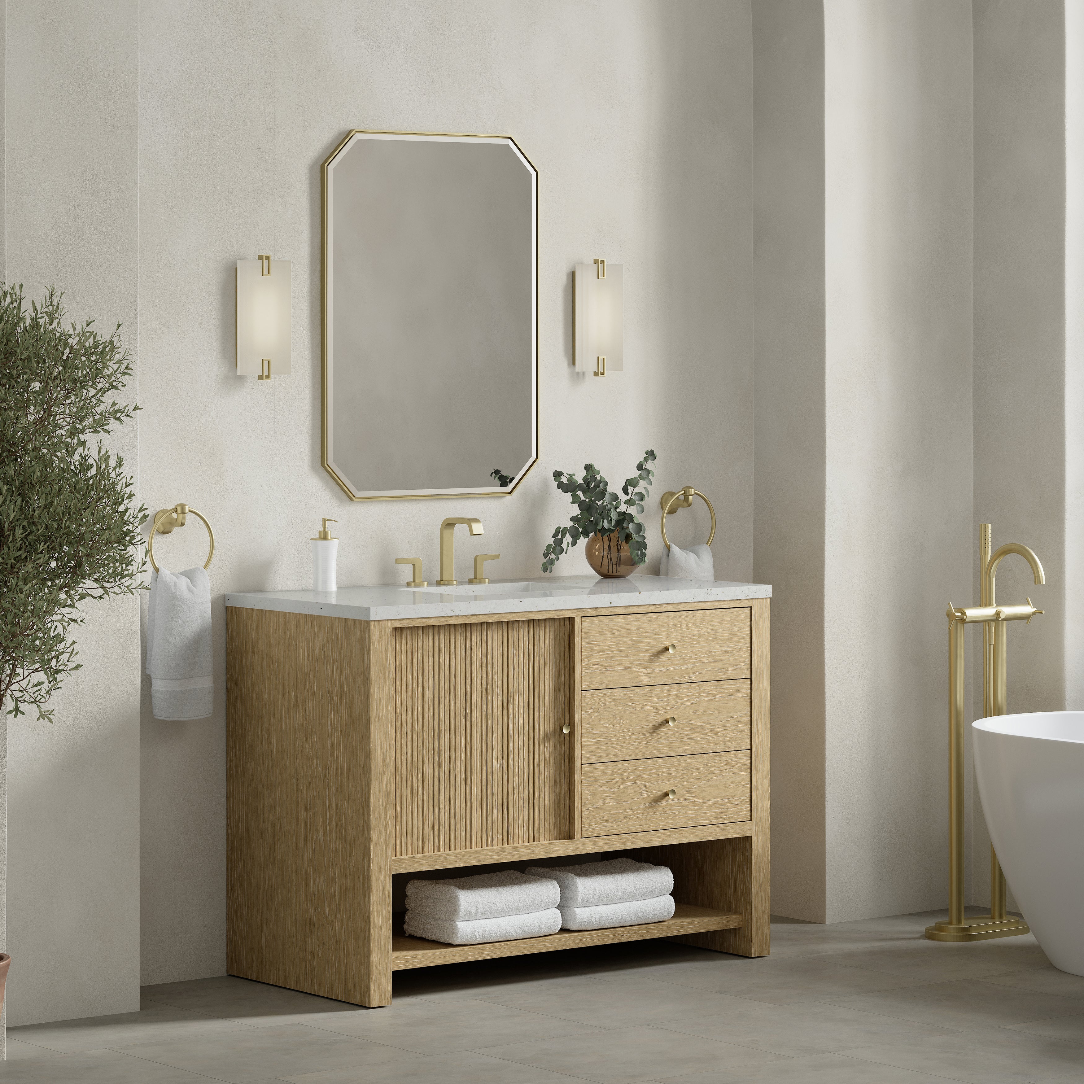 James Martin Marigot 48" Single Vanity in Sunwashed Oak with 3cm Countertop
