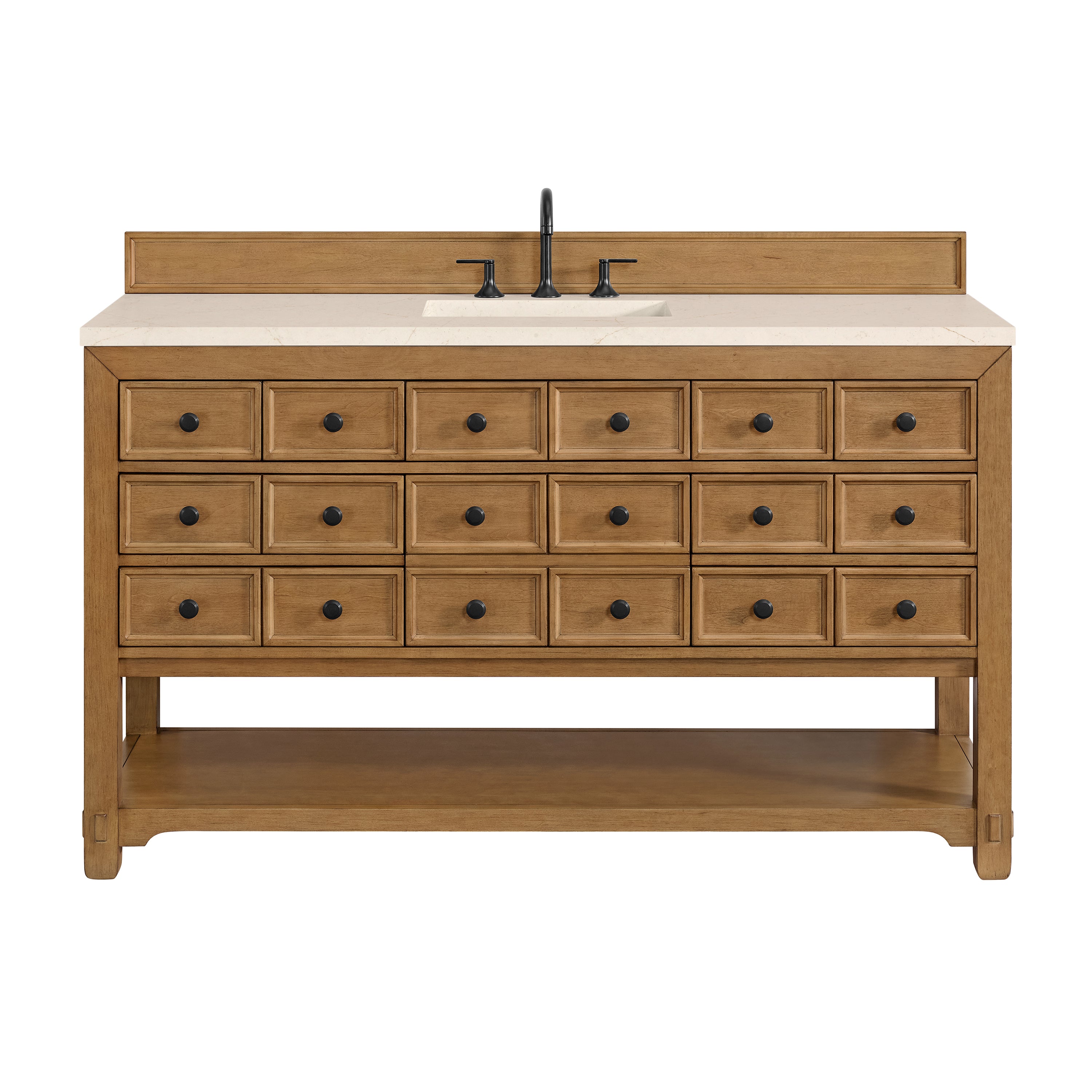 James Martin Malibu 60" Single Vanity in Amber Birch with 3cm Countertop