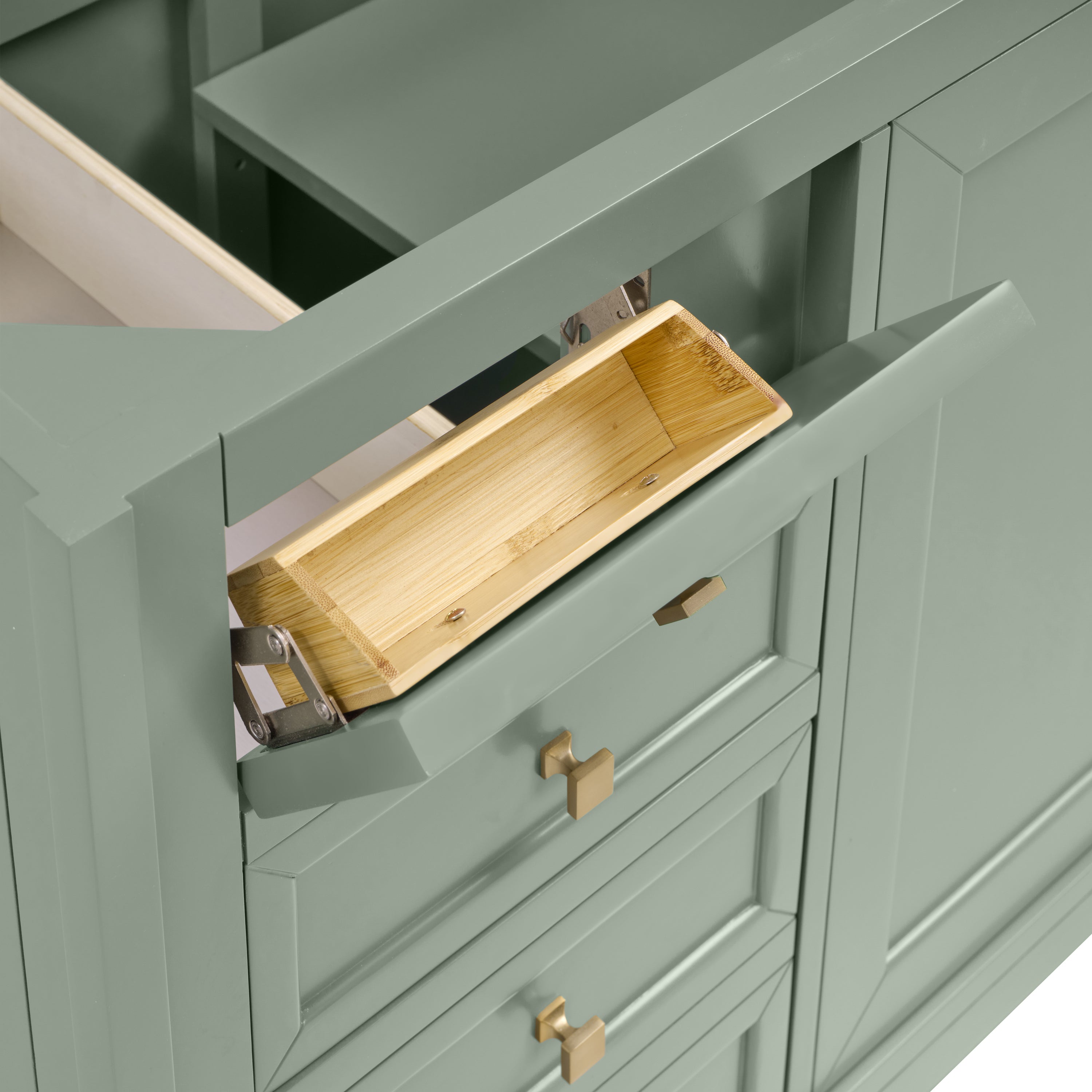 James Martin Chicago 60" Double Vanity in Smokey Celadon with 3cm Countertop and FreePower Wireless Charger
