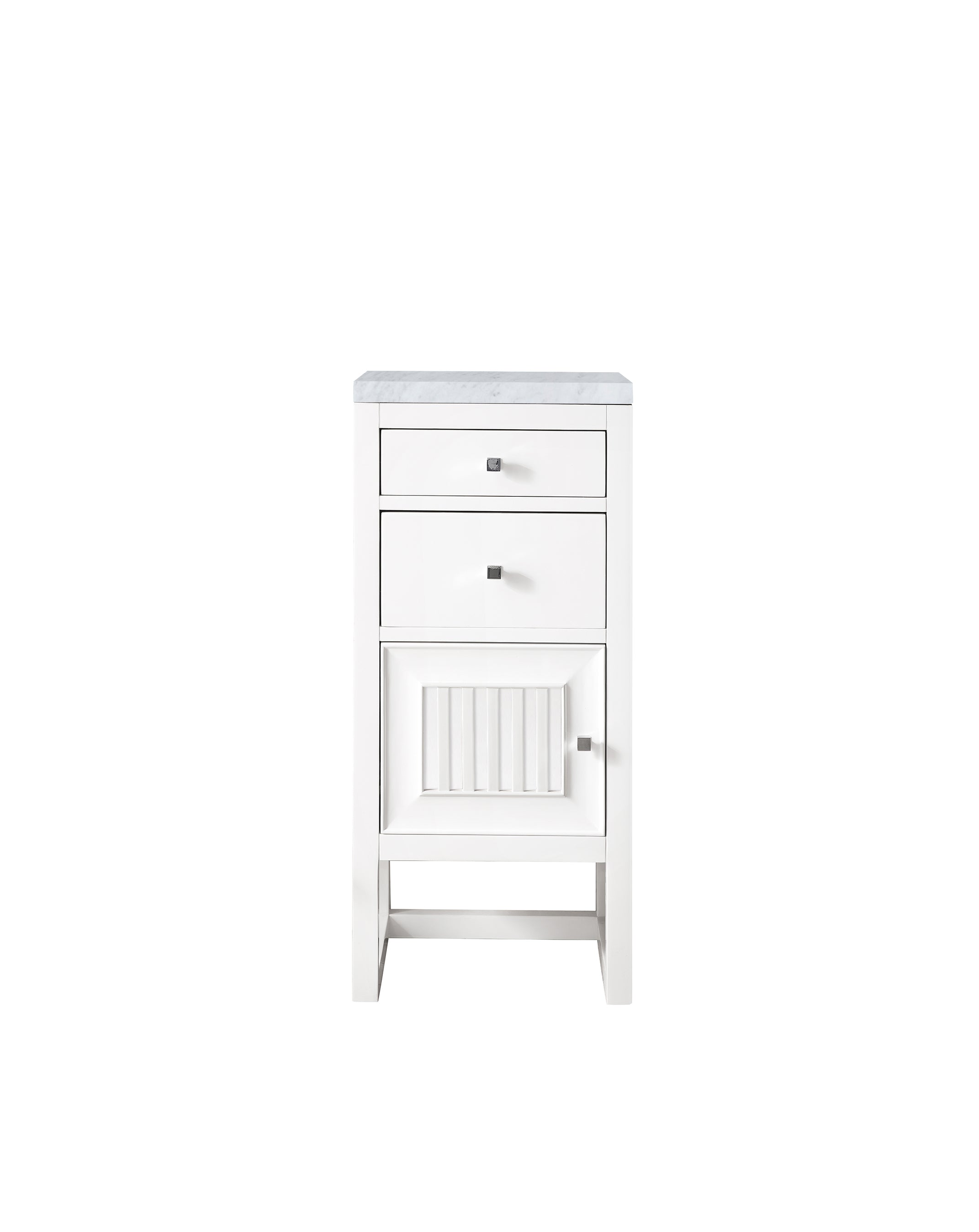 James Martin Athens 15" Base Cabinet with Drawers and Left Door in Glossy White with 3cm Countertop