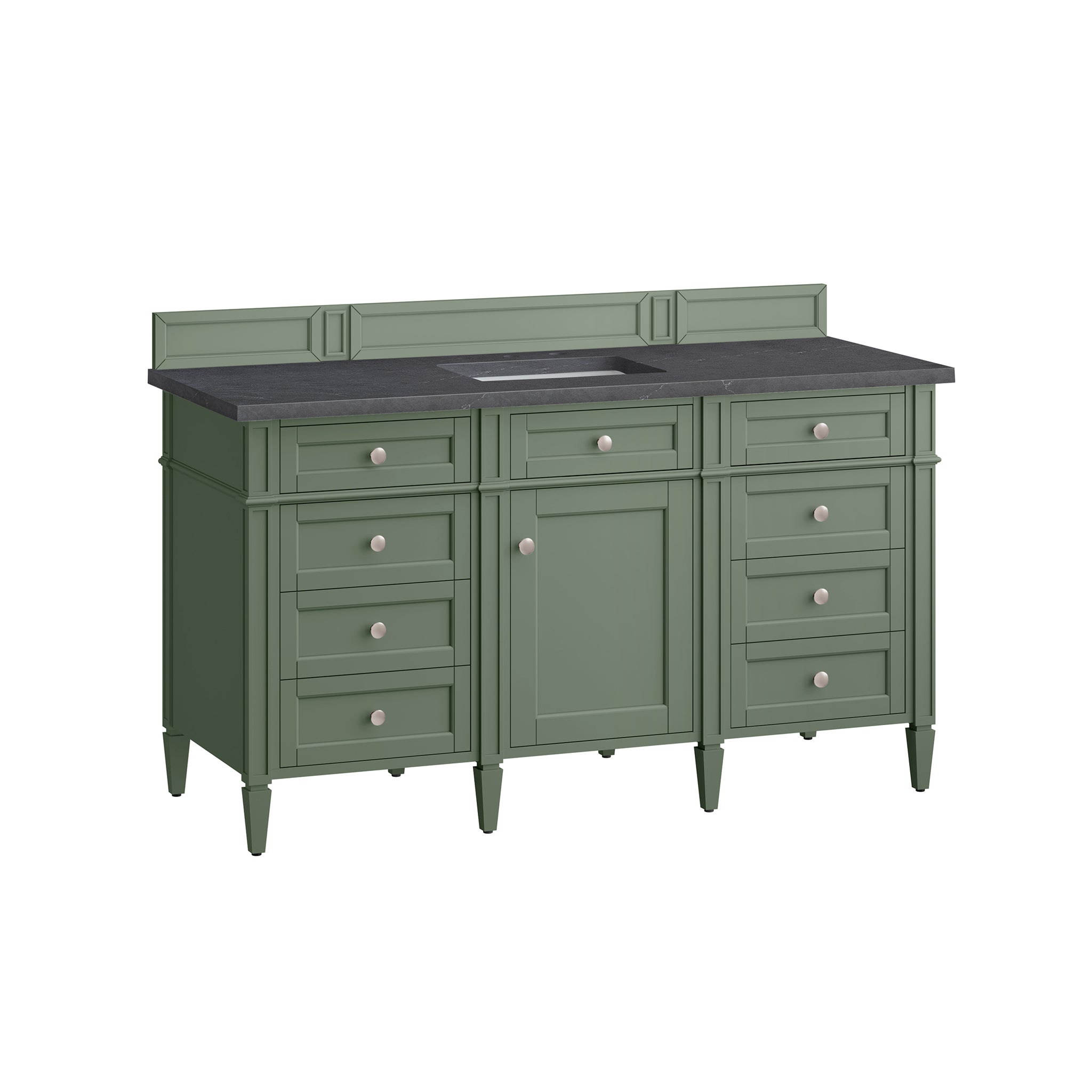 James Martin Brittany 60" Single Vanity in Smokey Celadon with 3cm Countertop