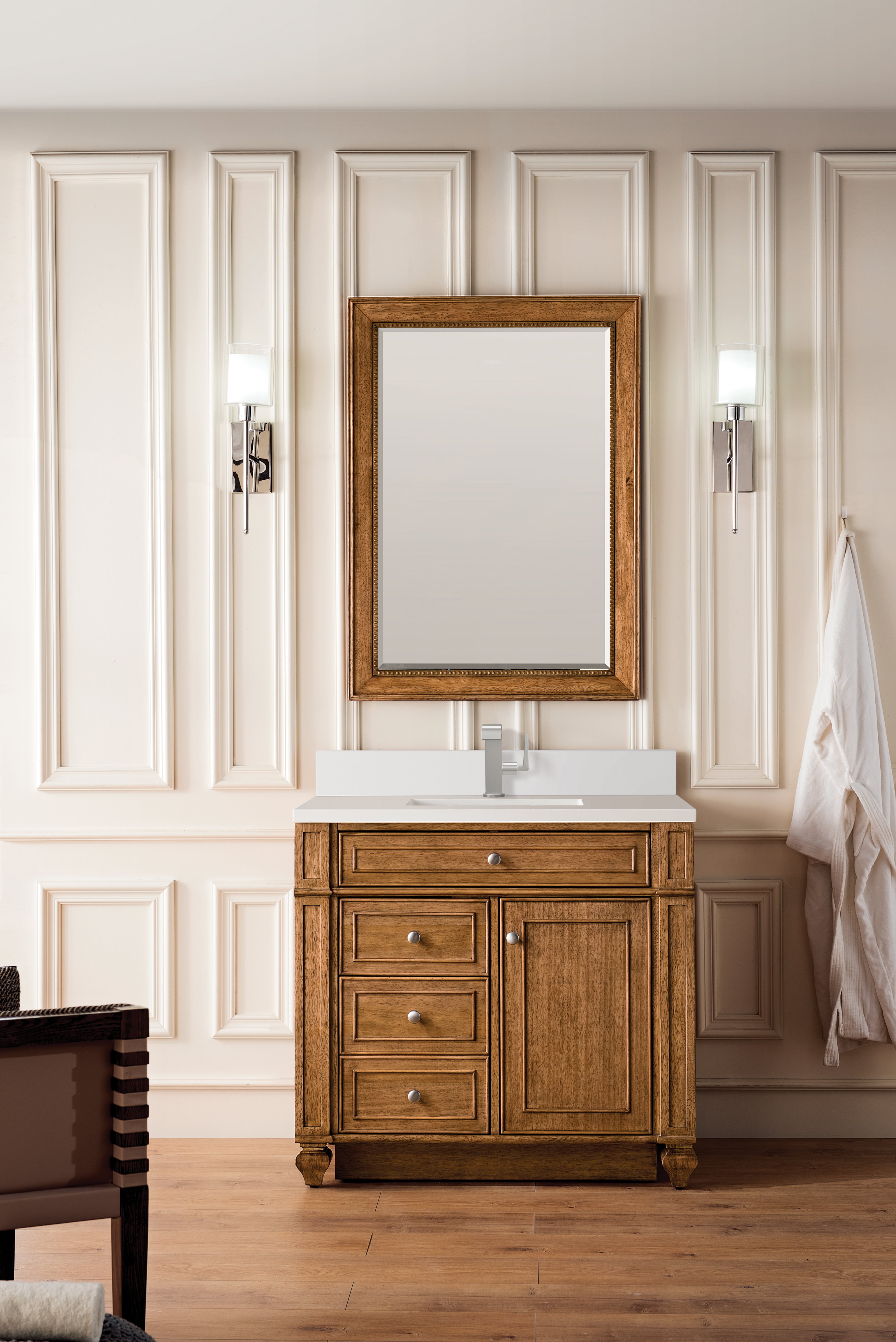 James Martin Bristol 36" Single Vanity in Saddle Brown with 3cm Countertop