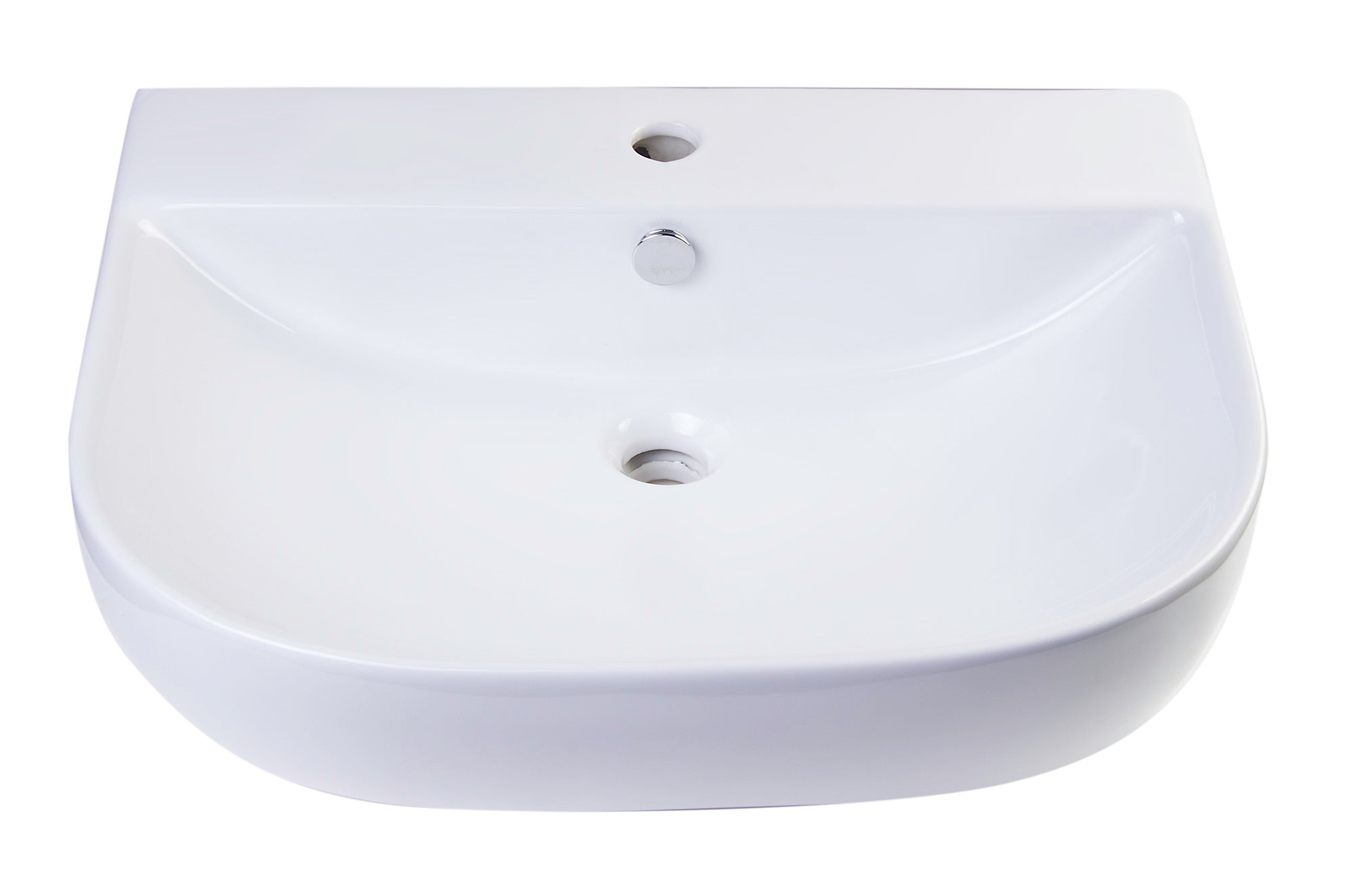 ALFI brand  AB111  24" White D-Bowl Porcelain Wall Mounted Bath Sink