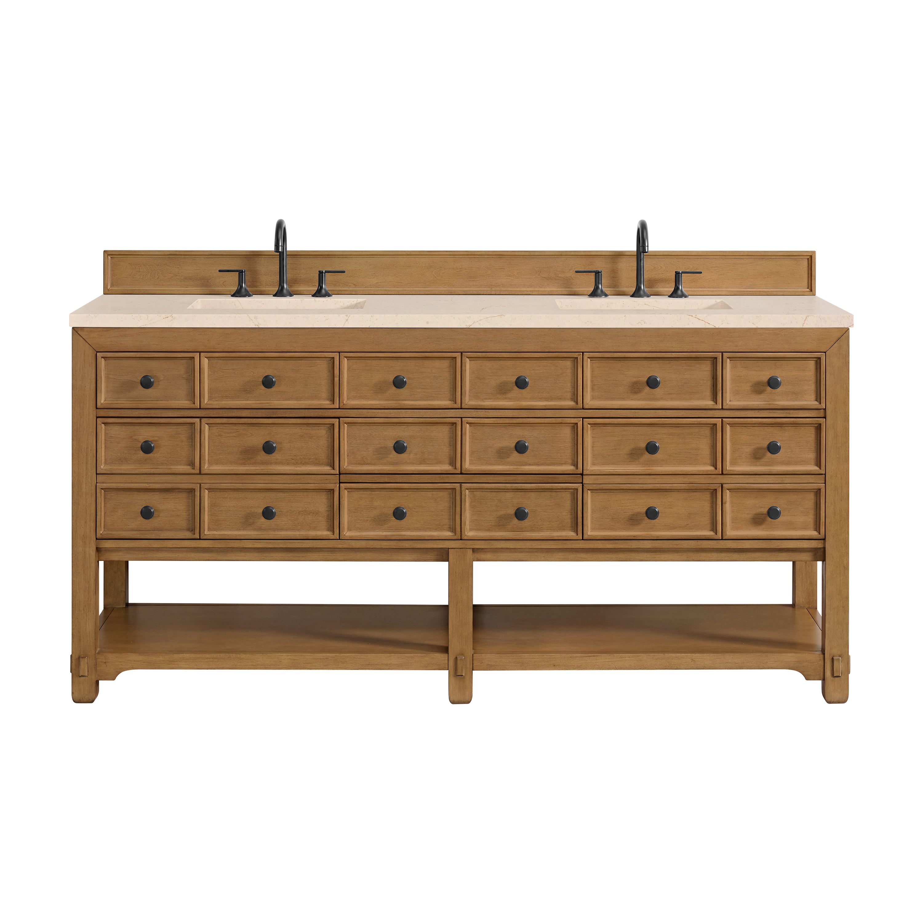 James Martin Malibu 72" Double Vanity in Amber Birch with 3cm Countertop