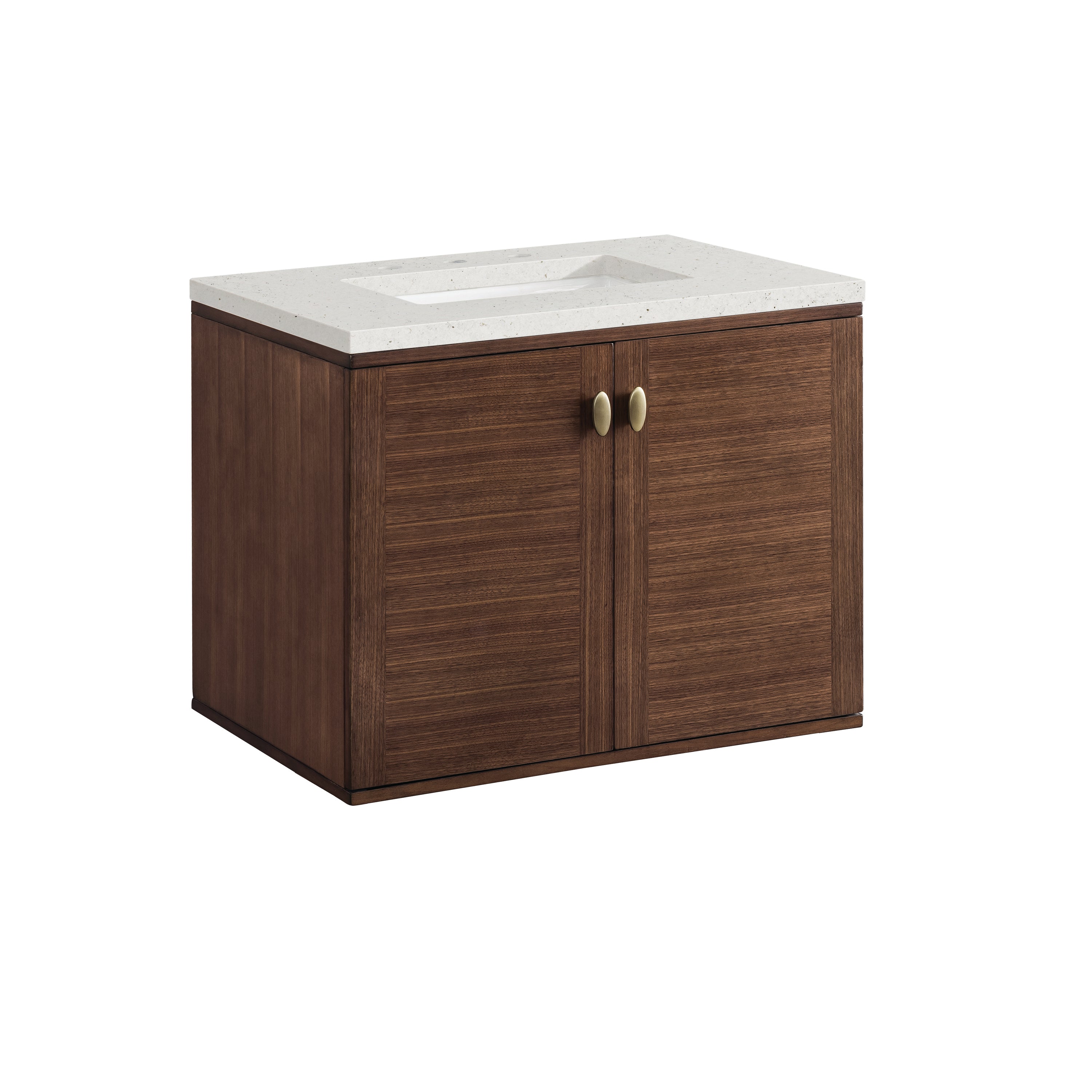 James Martin Amberly 30" Single Vanity in Mid-Century Walnut with 3cm Countertop