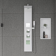 ALFI brand  ABSP60W White Aluminum Shower Panel with 2 Body Sprays and Rain Shower Head