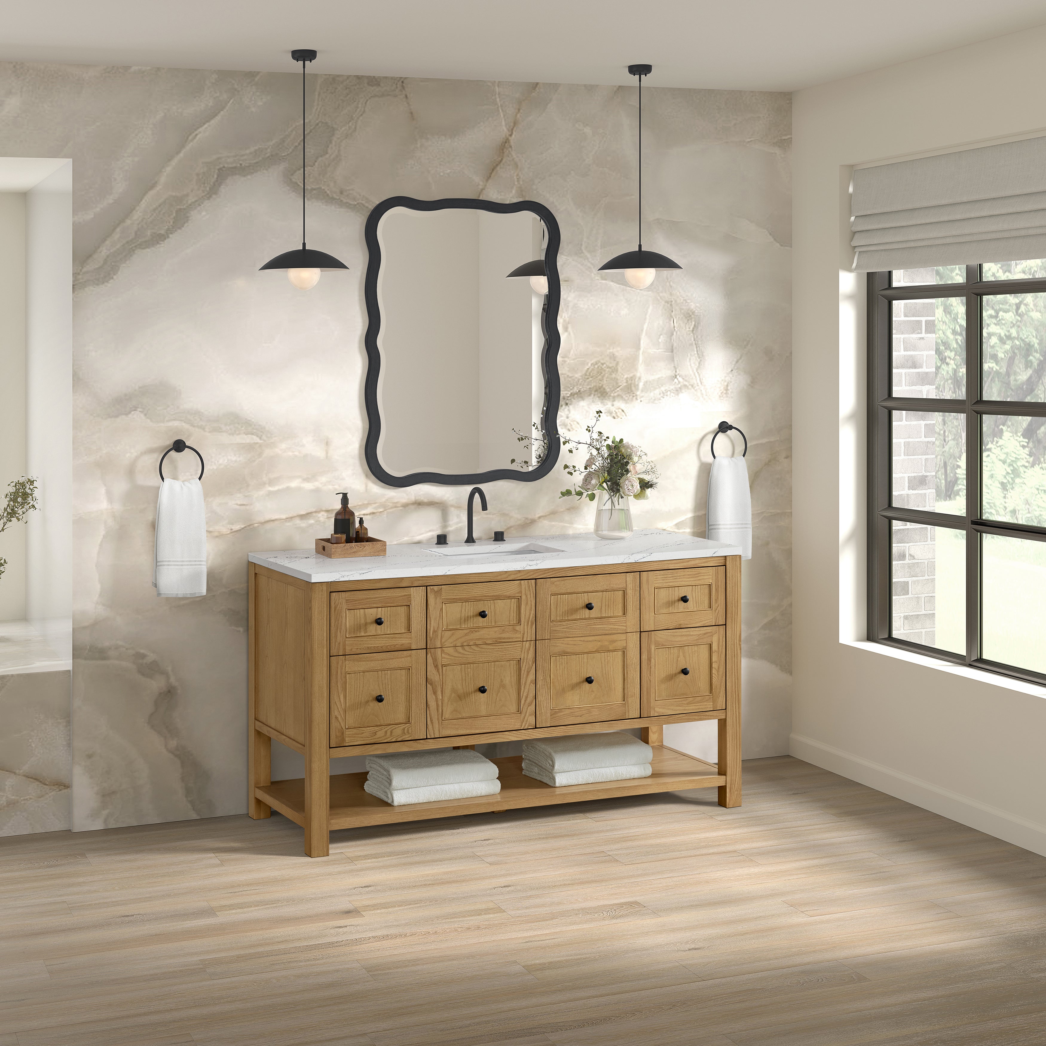 James Martin Breckenridge 60" Single Vanity in Light Natural Oak with 3cm Countertop