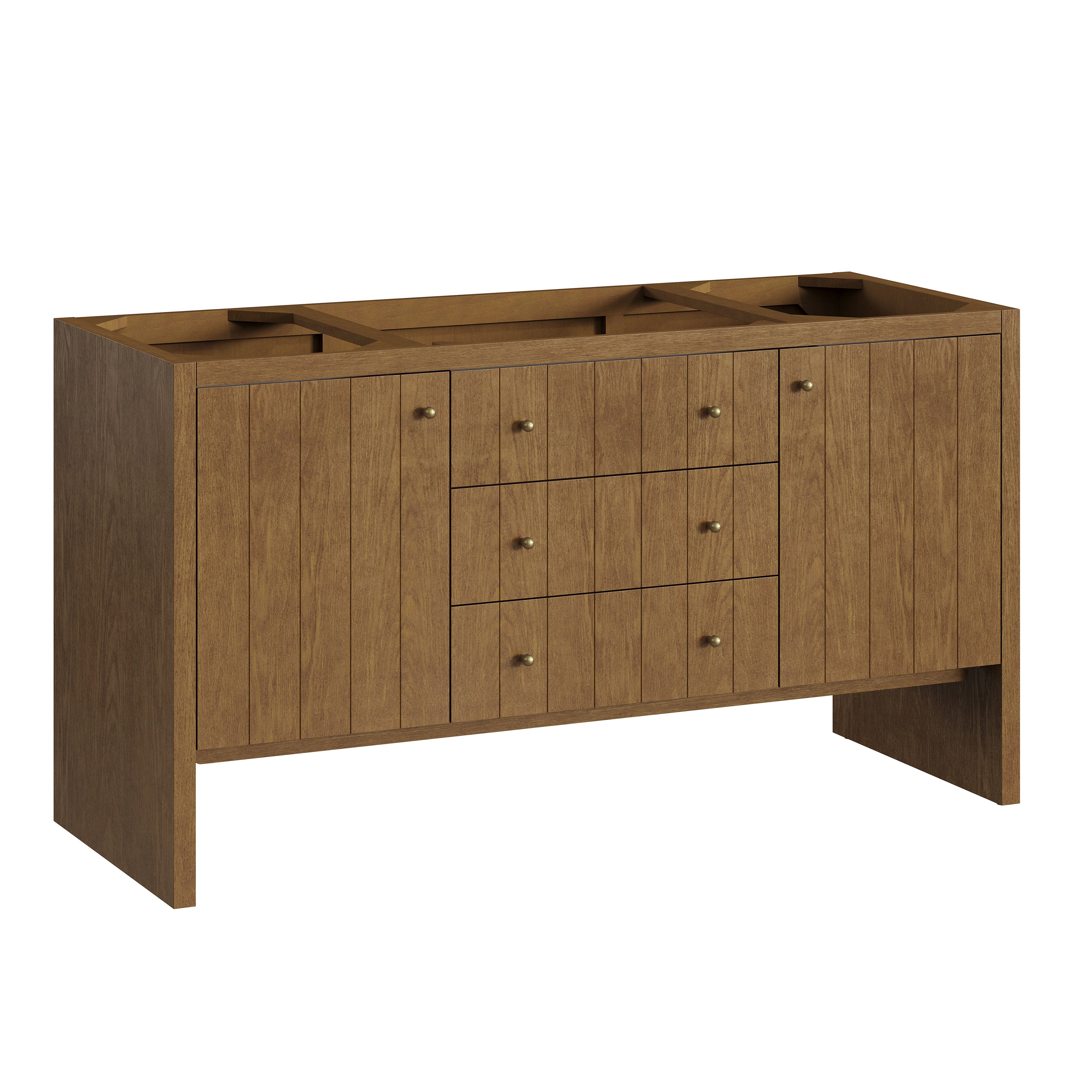 James Martin Hudson 60" Single Vanity in Honey Oak with 3cm Countertop and FreePower Wireless Charger