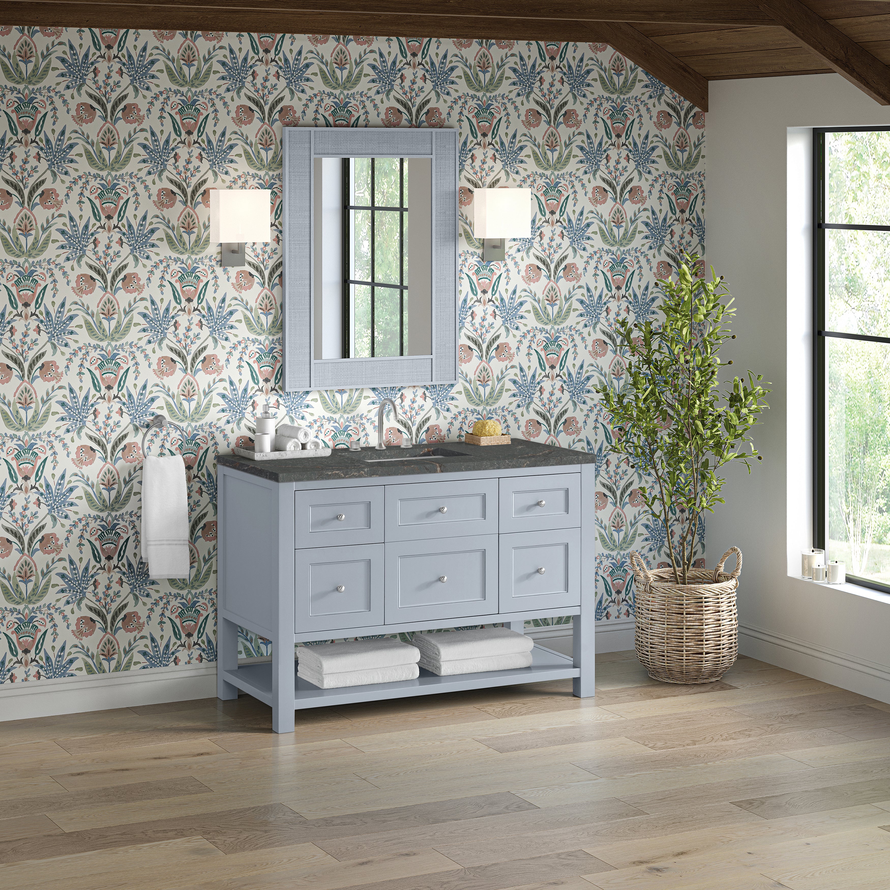 James Martin Breckenridge 48" Single Vanity in Serenity Blue with 3cm Countertop