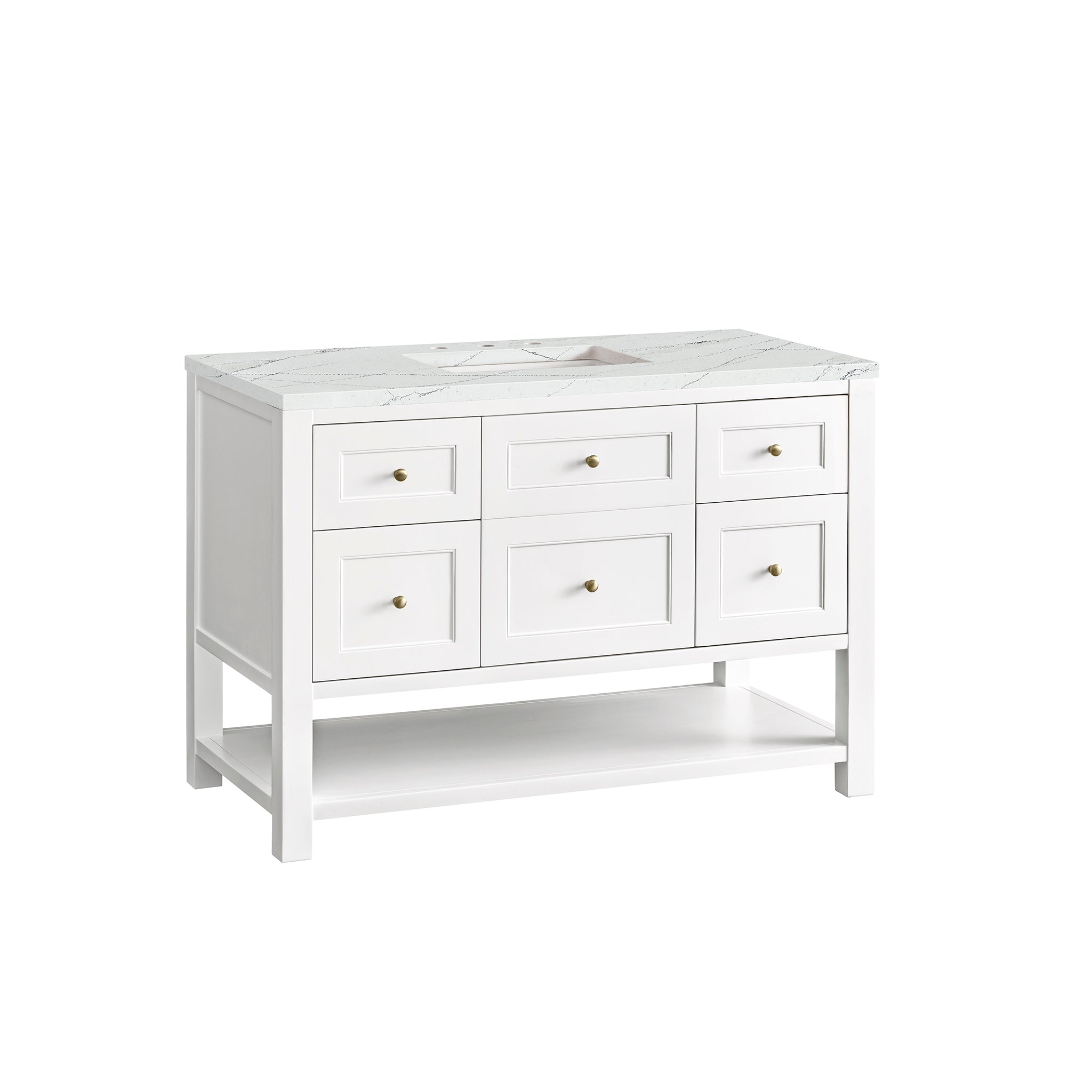 James Martin Breckenridge 48" Single Vanity in Bright White with 3cm Countertop