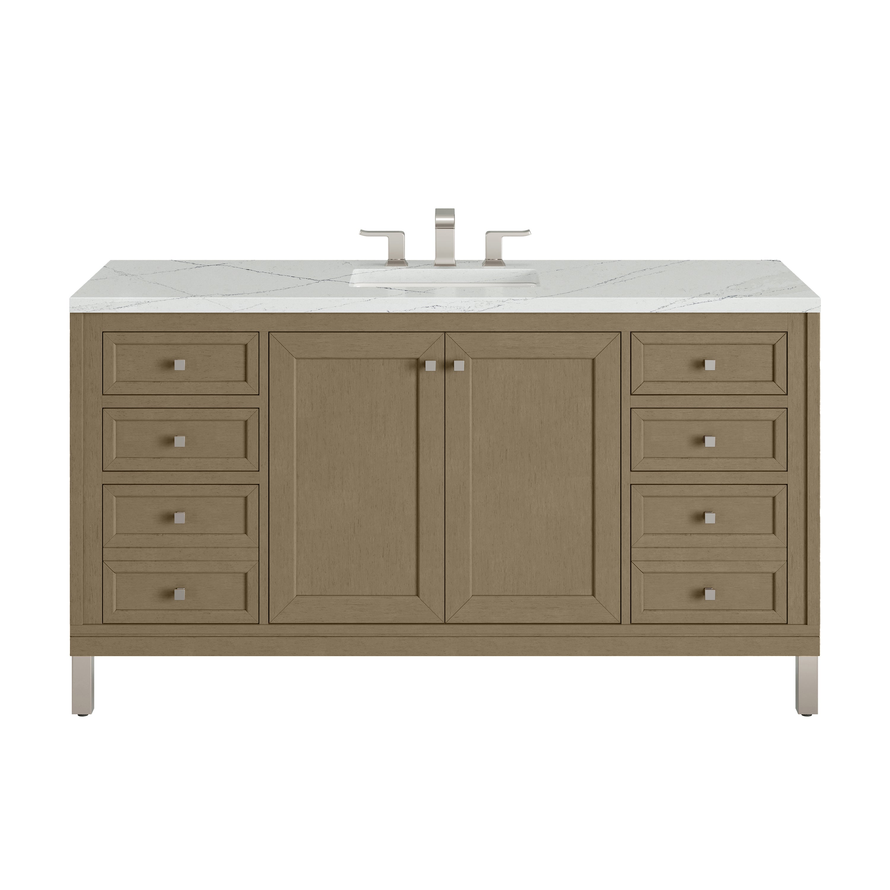 James Martin Chicago 60" Single Vanity in Walnut Whisper with 3cm Countertop