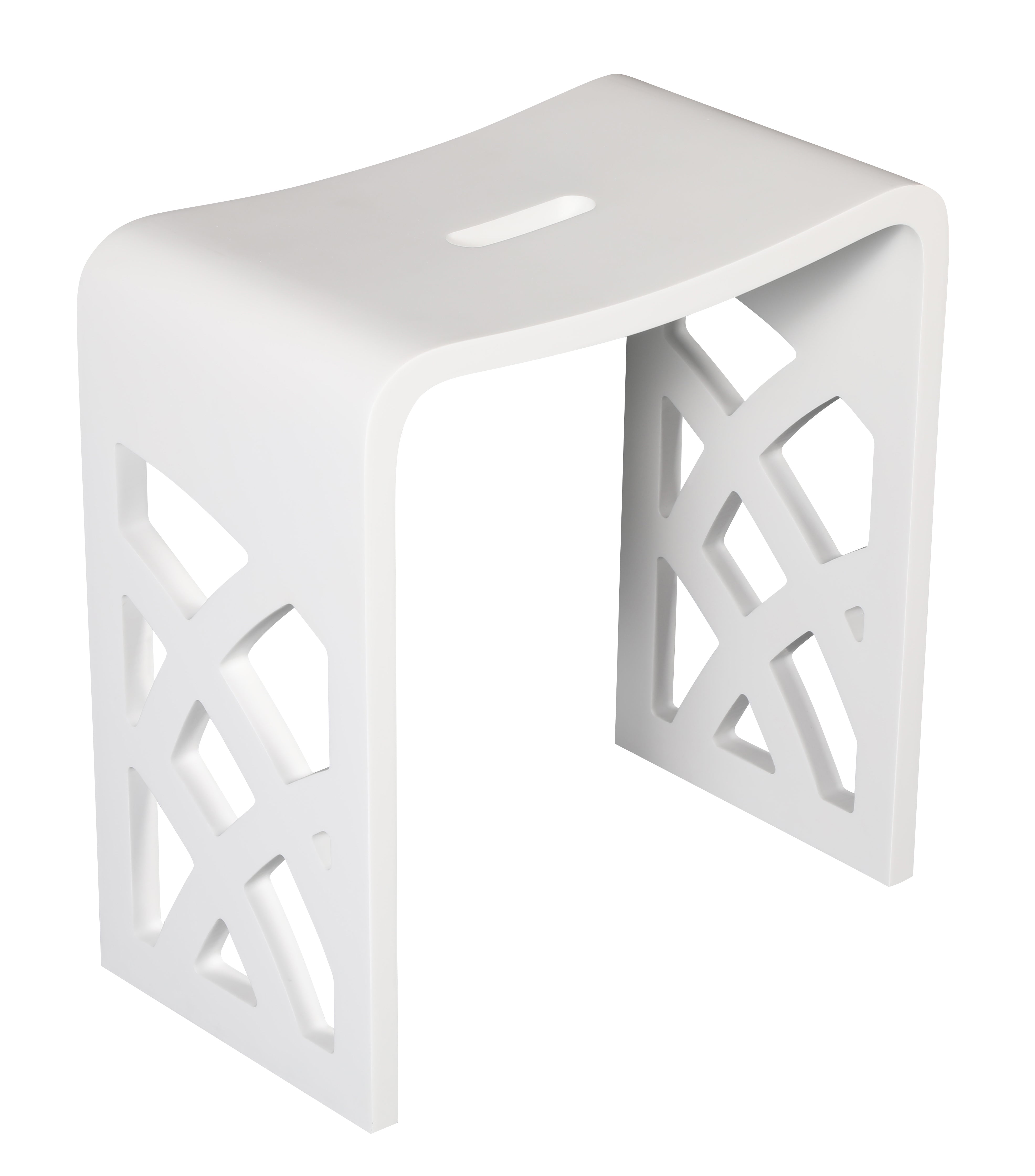 ALFI brand  ABST88 Designer White Matte Solid Surface Resin Bathroom / Shower Stool