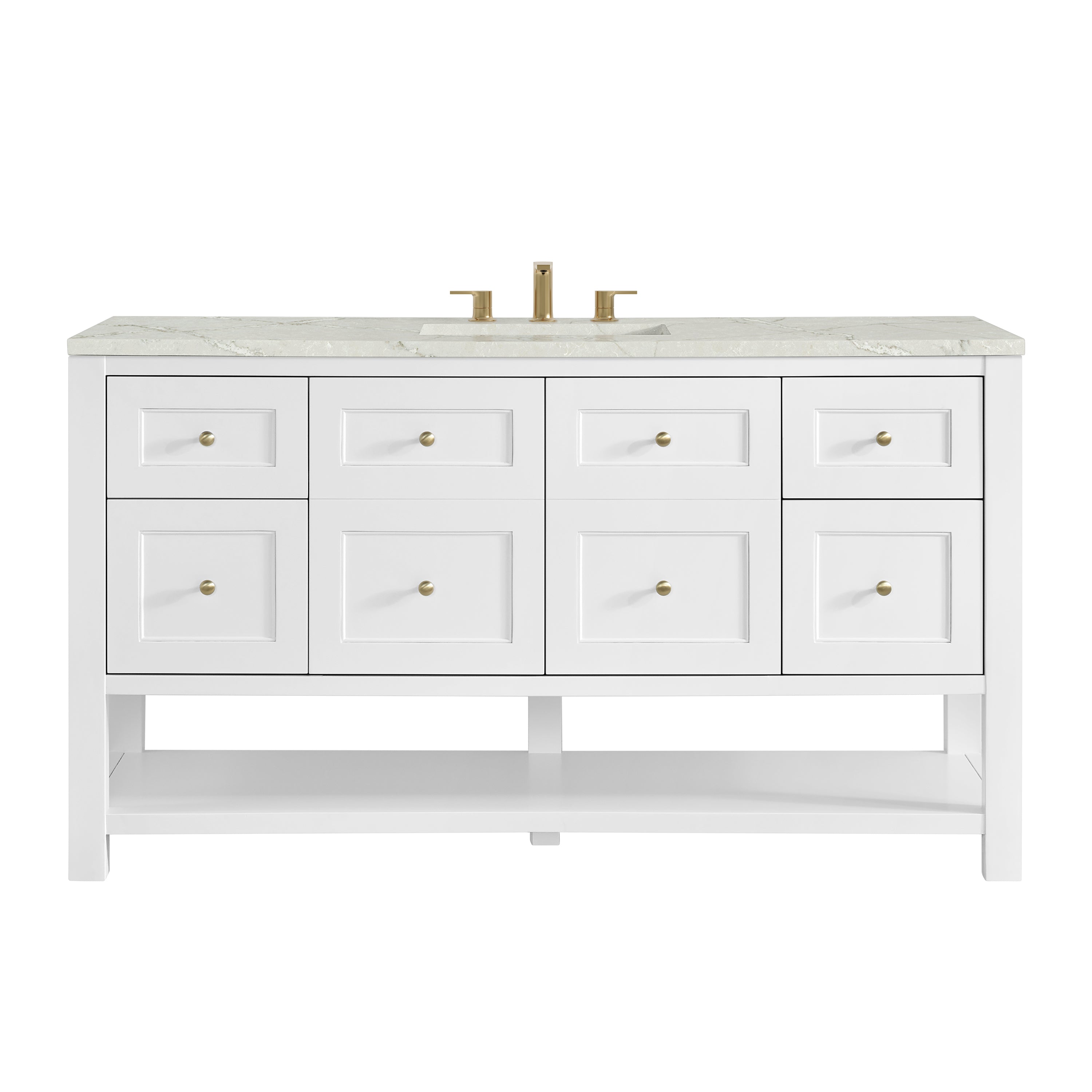 James Martin Breckenridge 60" Single Vanity in Bright White with 3cm Countertop
