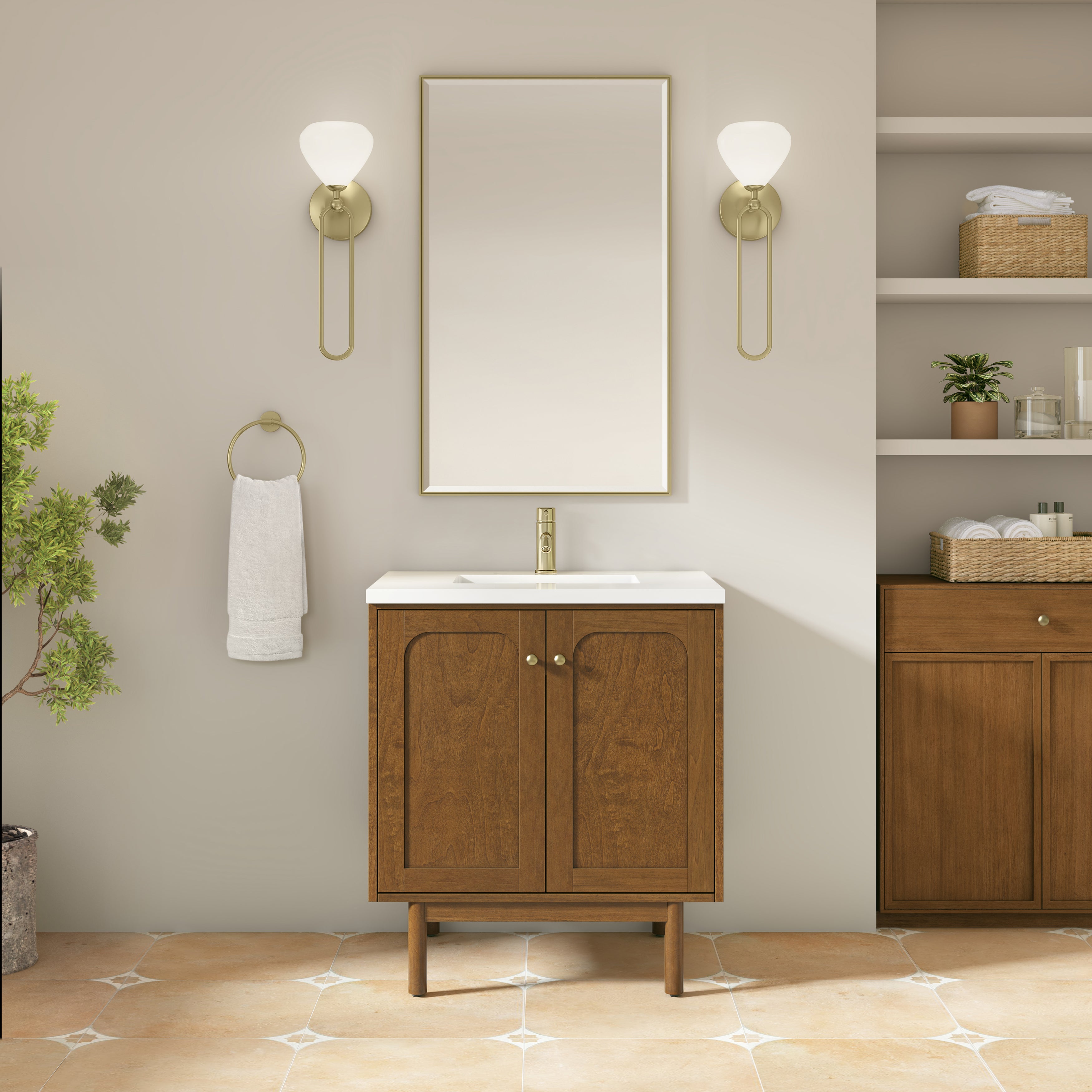 James Martin Laurent 30" Single Vanity in Honey Oak with 3cm Countertop