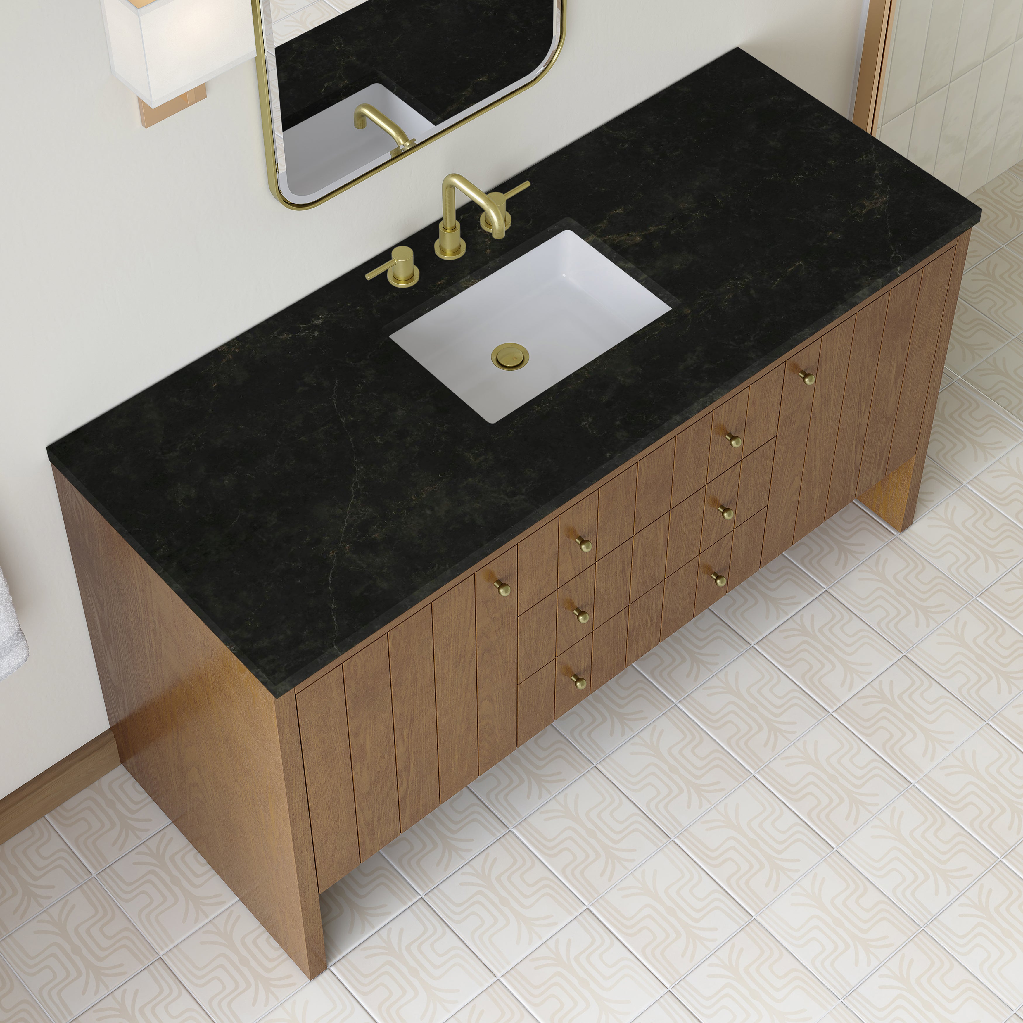 James Martin Hudson 60" Single Vanity in Honey Oak with 3cm Countertop