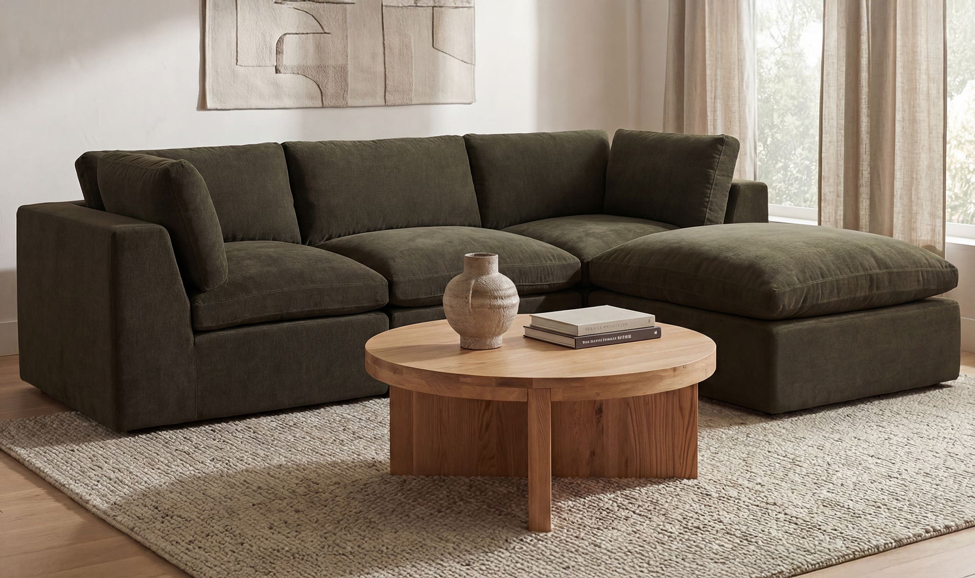Moes Cates Lounge Modular Sectional Pebble VV-1015