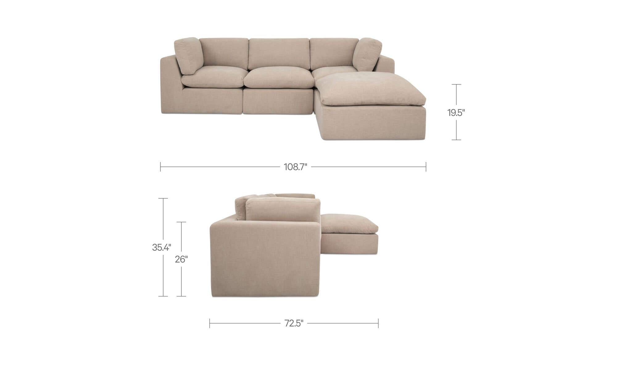Moes Cates Lounge Modular Sectional Pebble VV-1015