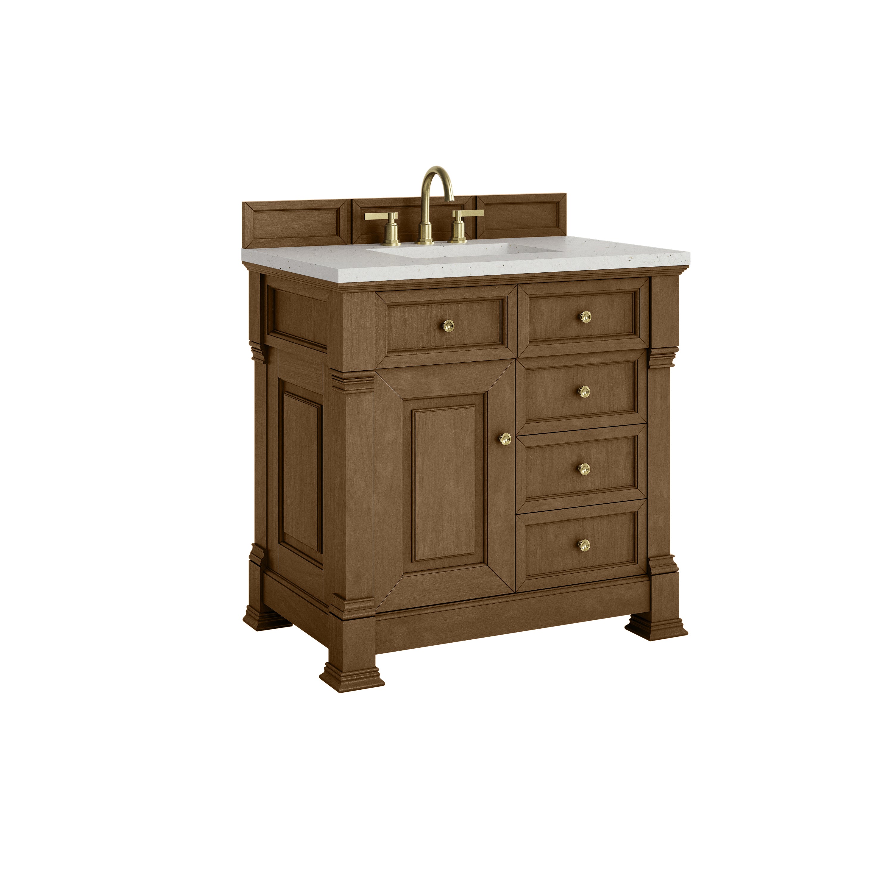James Martin Brookfield 36" Single Vanity in Honey Oak with 3cm Countertop