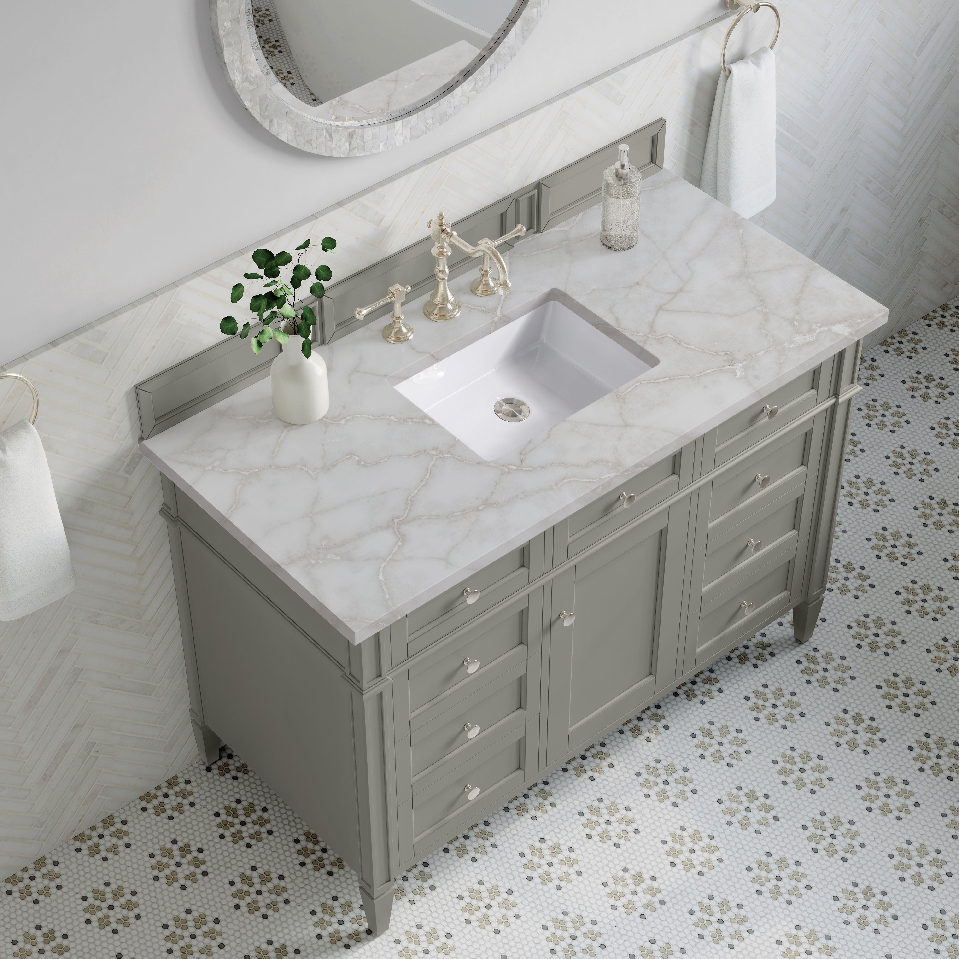 James Martin Brittany 48" Single Vanity in Urban Gray with 3cm Countertop