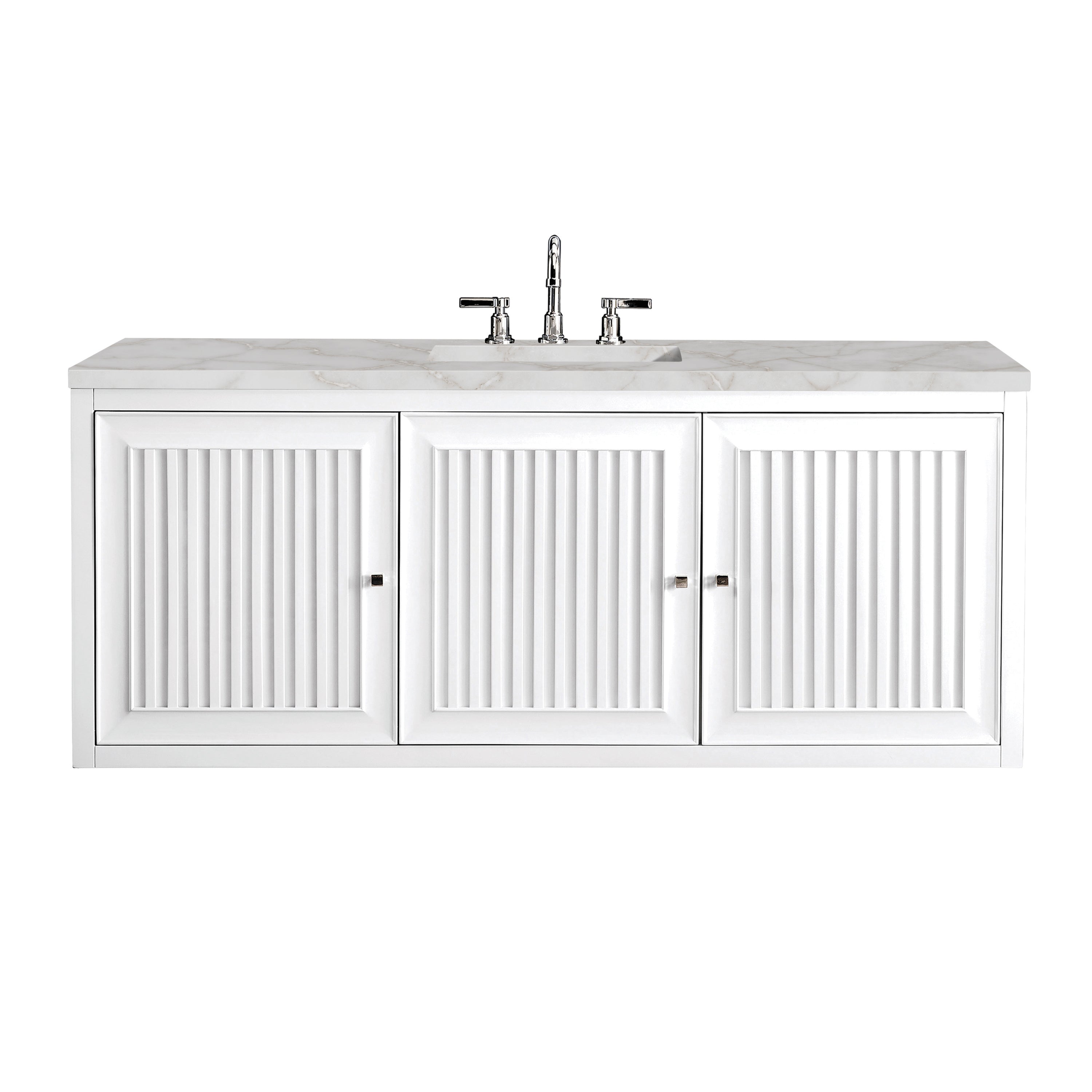 James Martin Athens 60" Single Vanity in Glossy White with 3cm Countertop