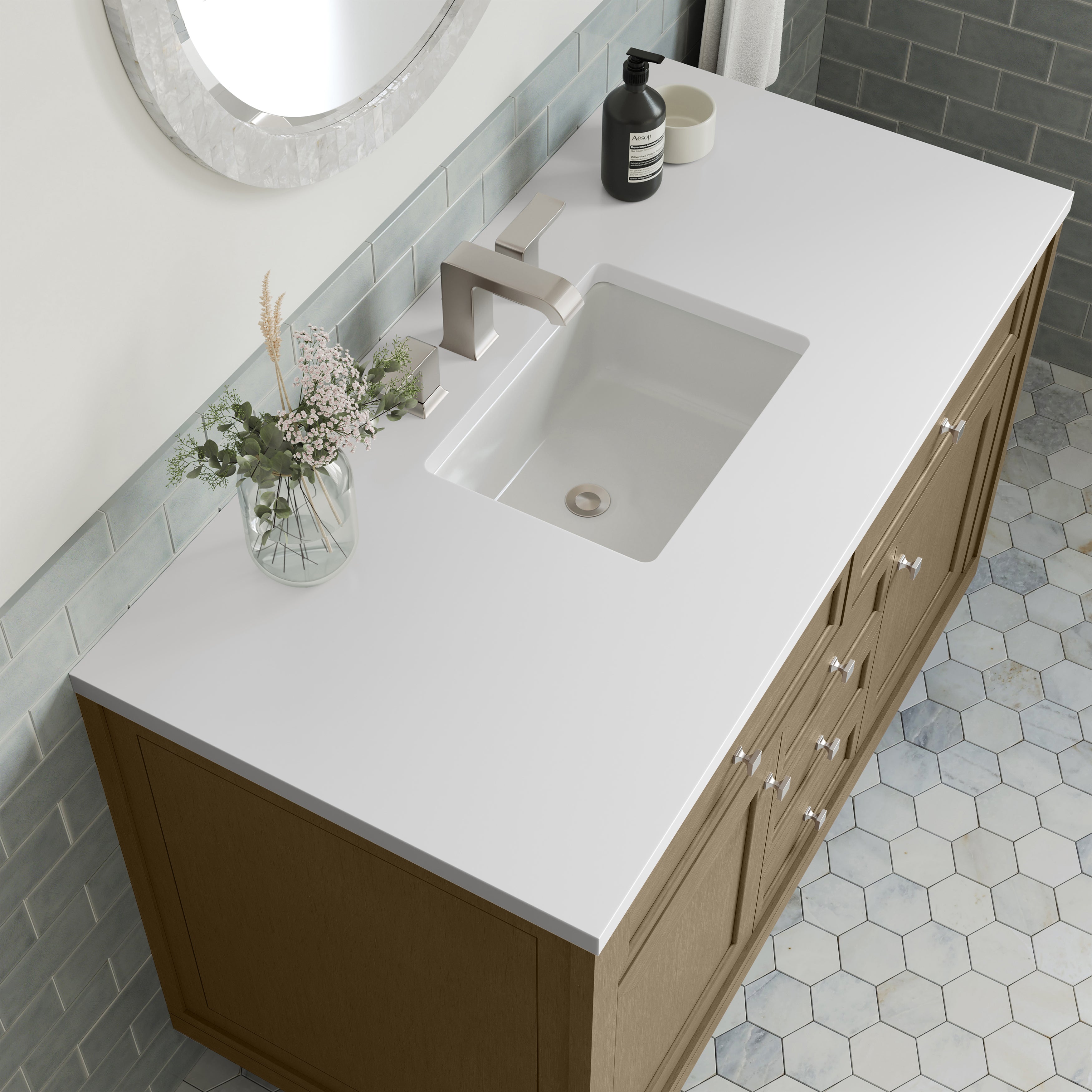 James Martin Chicago 48" Single Vanity in Walnut Whisper with 3cm Countertop