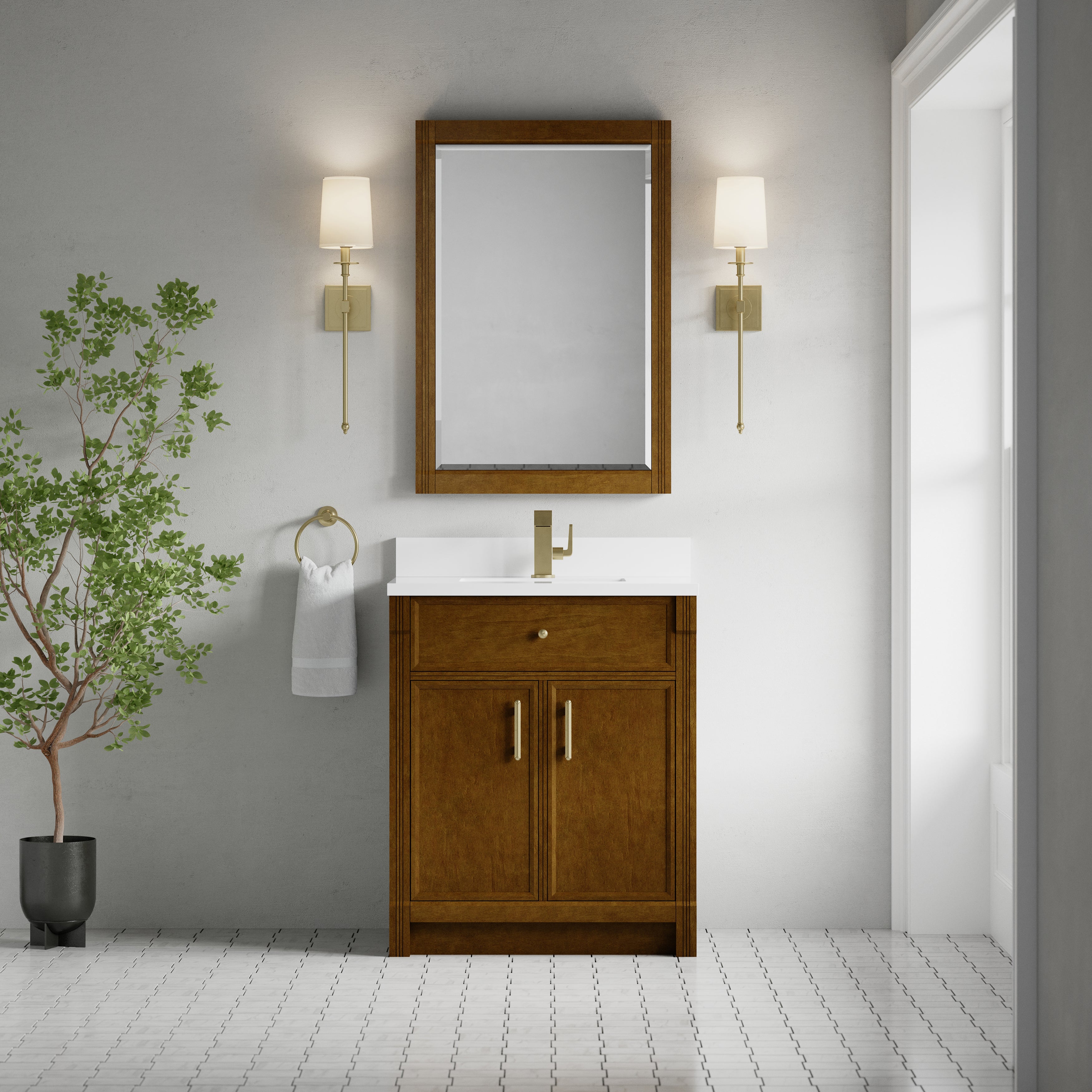 James Martin Bellshire 30" Single Vanity in Honey Oak with 3cm Countertop
