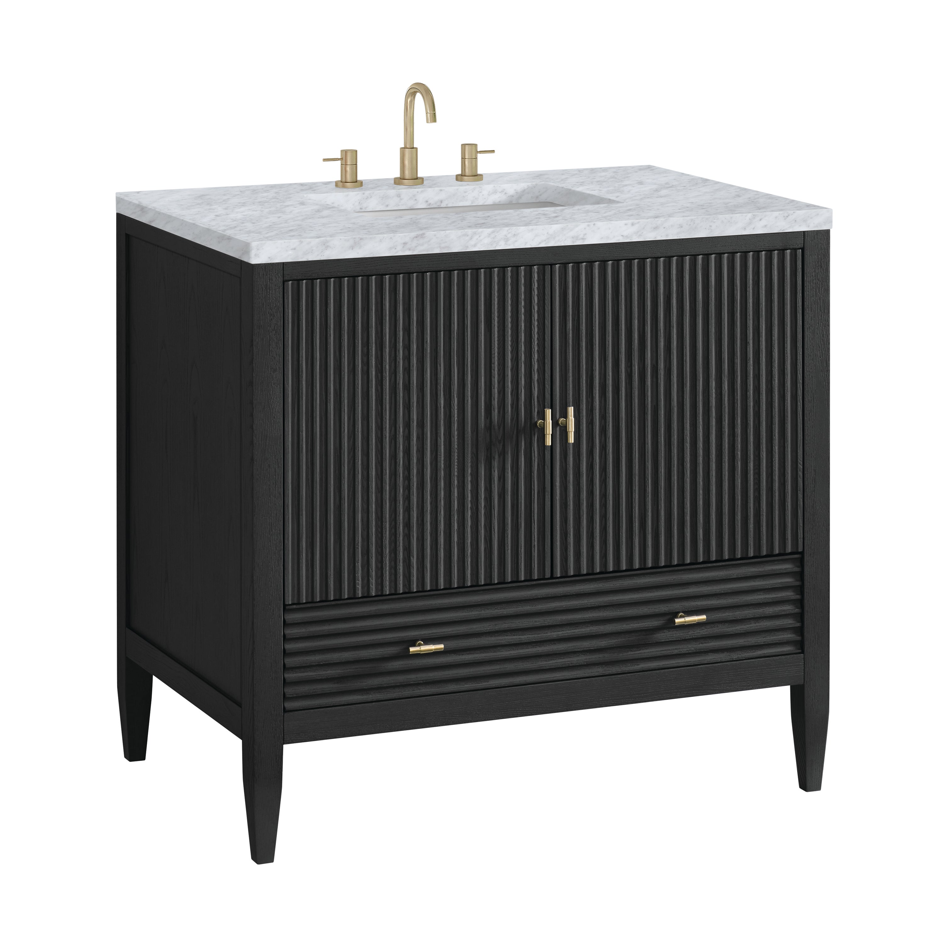James Martin Myrrin 36" Vanity in Carbon Oak with 3cm Countertop