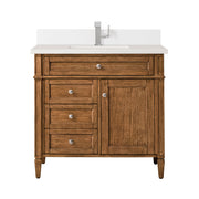 James Martin Brittany 36" Single Vanity in Saddle Brown with 3cm Countertop