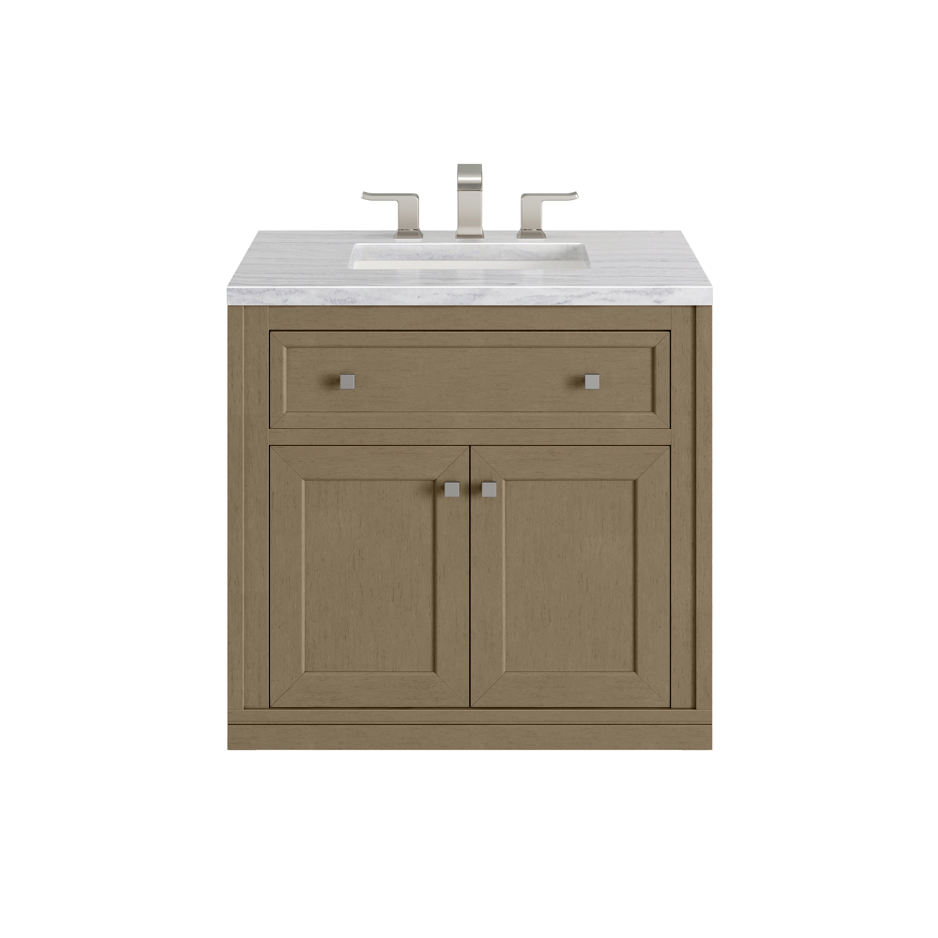 James Martin Chicago 30" Single Vanity in Walnut Whisper with 3cm Countertop