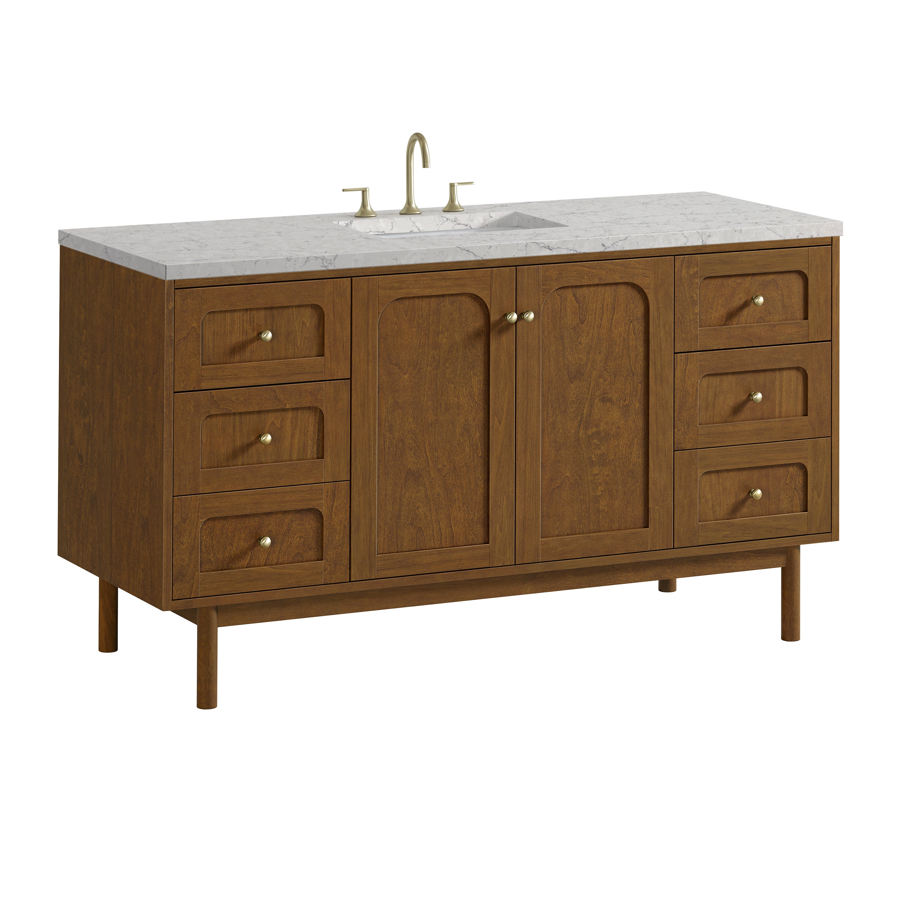 James Martin Laurent 60" Single Vanity in Honey Oak with 3cm Countertop and FreePower Wireless Charger