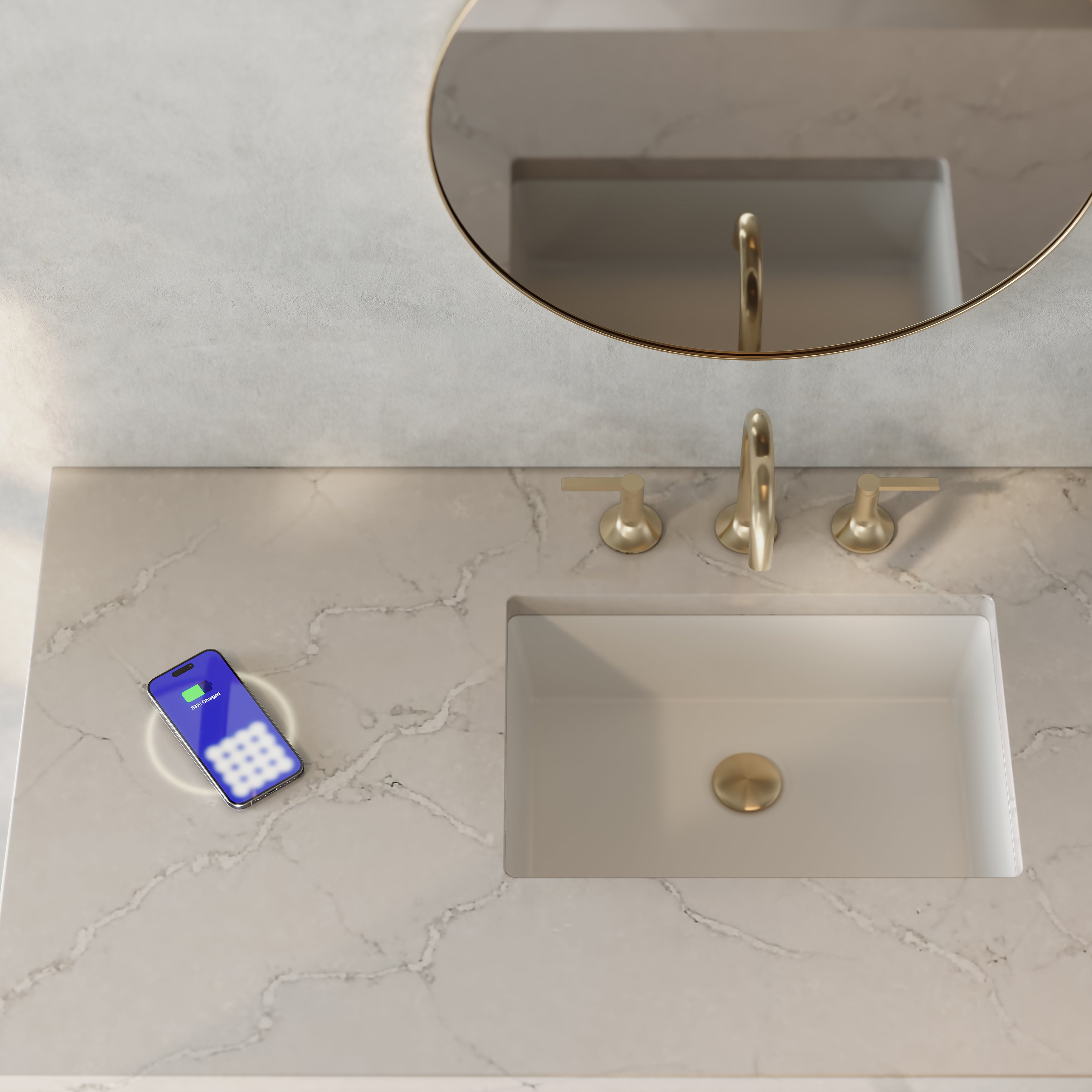 James Martin Myrrin 48" Single Vanity in Carbon Oak with 3cm Countertop and FreePower Wireless Charger