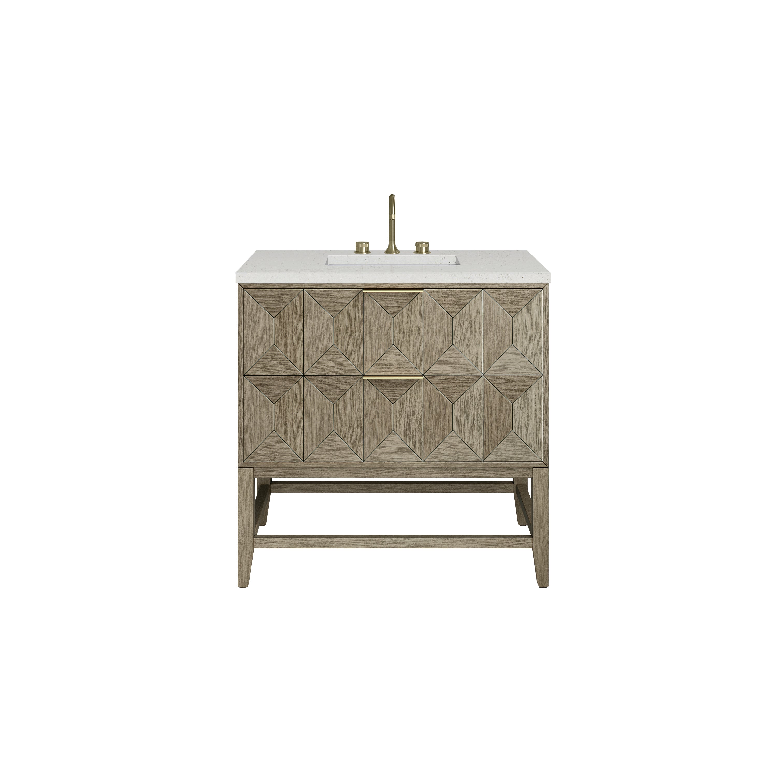James Martin Emmeline 36" Single Vanity in Pebble Oak with 3cm Countertop