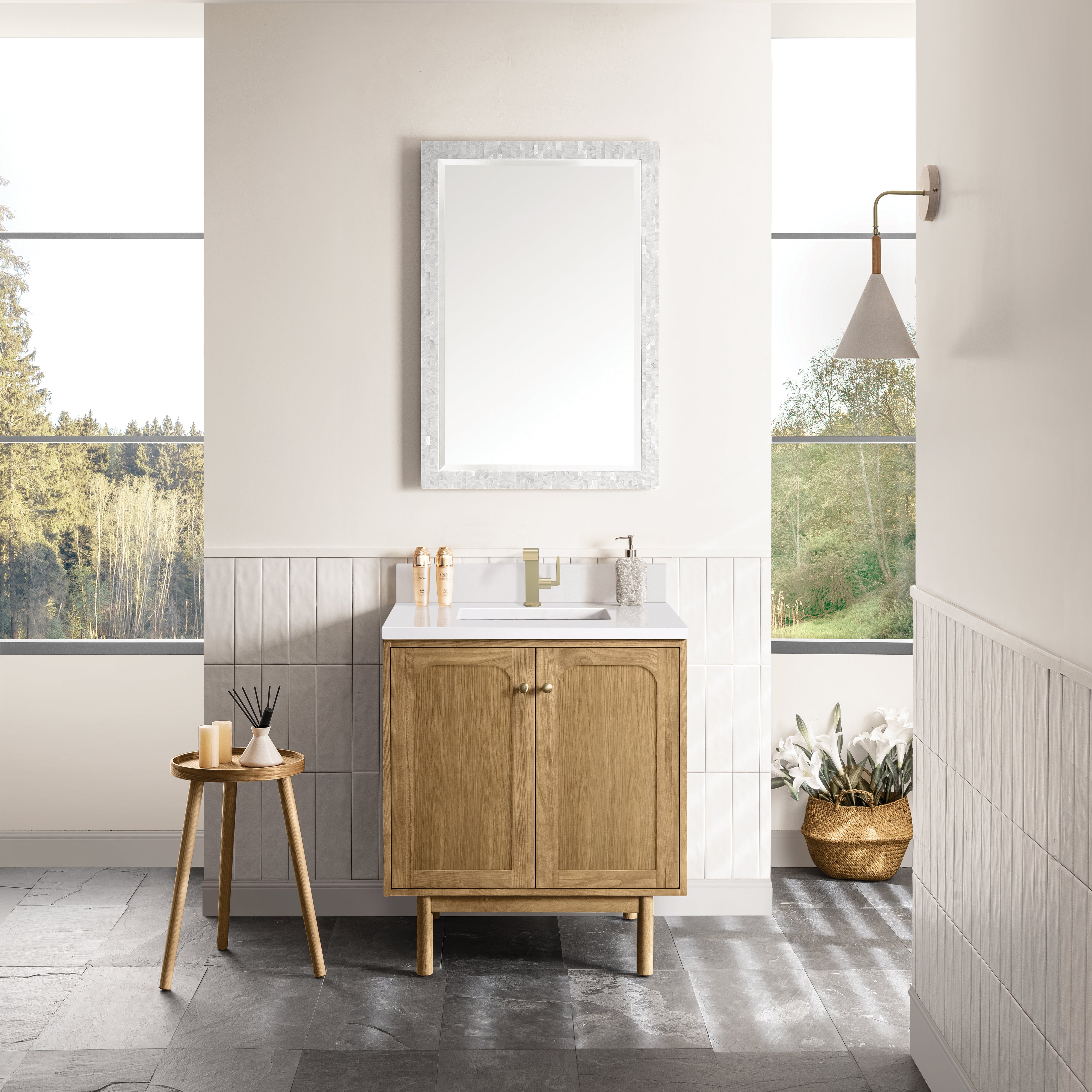 James Martin Laurent 30" Single Vanity in Light Natural Oak with 3cm Countertop
