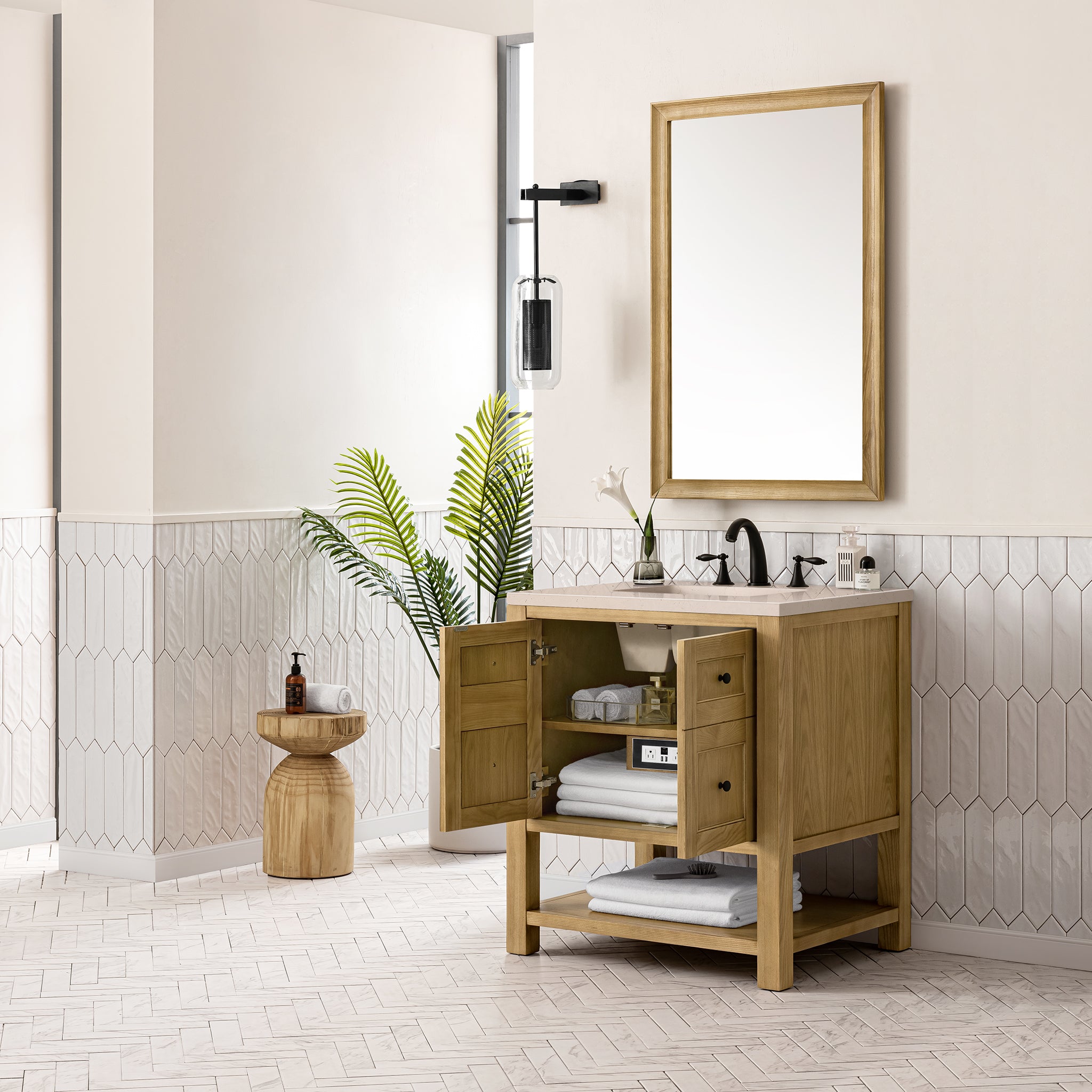 James Martin Breckenridge 30" Single Vanity in Light Natural Oak with 3cm Countertop
