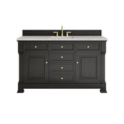 James Martin Brookfield 60" Single Vanity in Black Onyx with 3cm Countertop and FreePower Wireless Charger