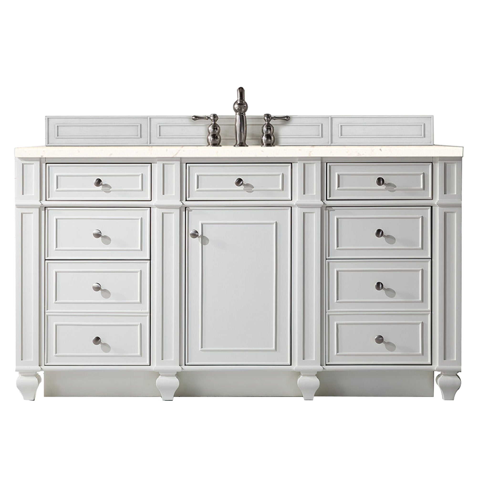 James Martin Bristol 60" Single Vanity in Bright White with 3cm Countertop