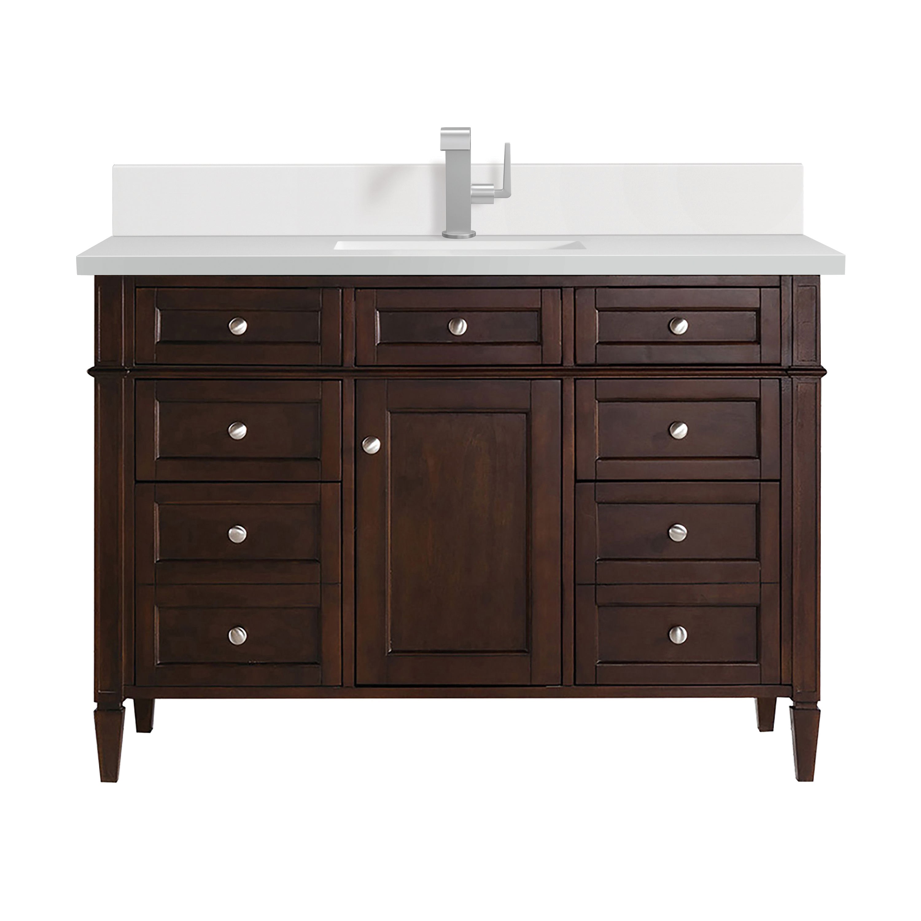 James Martin Brittany 48" Single Vanity in Burnished Mahogany with 3cm Countertop