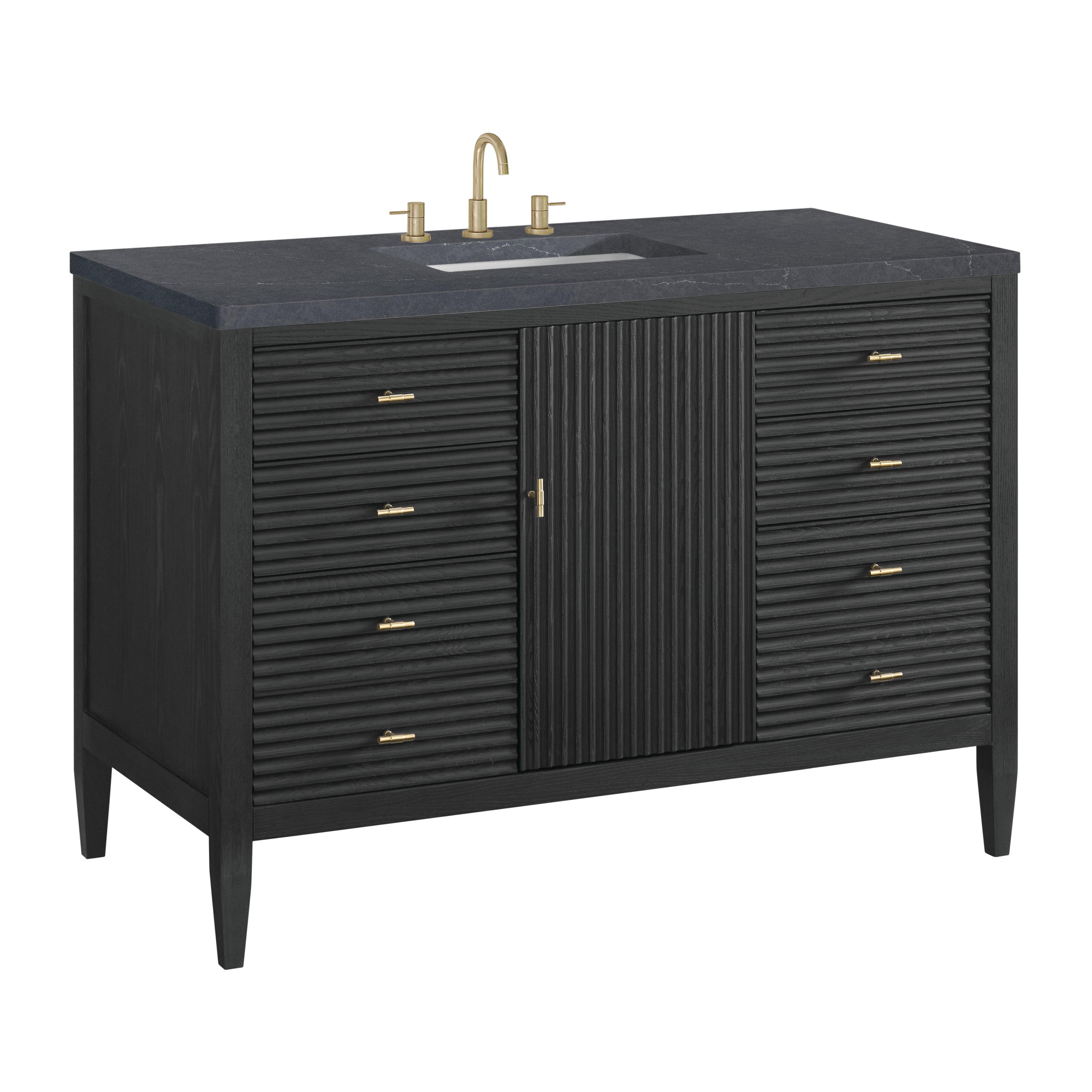 James Martin Myrrin 48" Single Vanity in Carbon Oak with 3cm Countertop