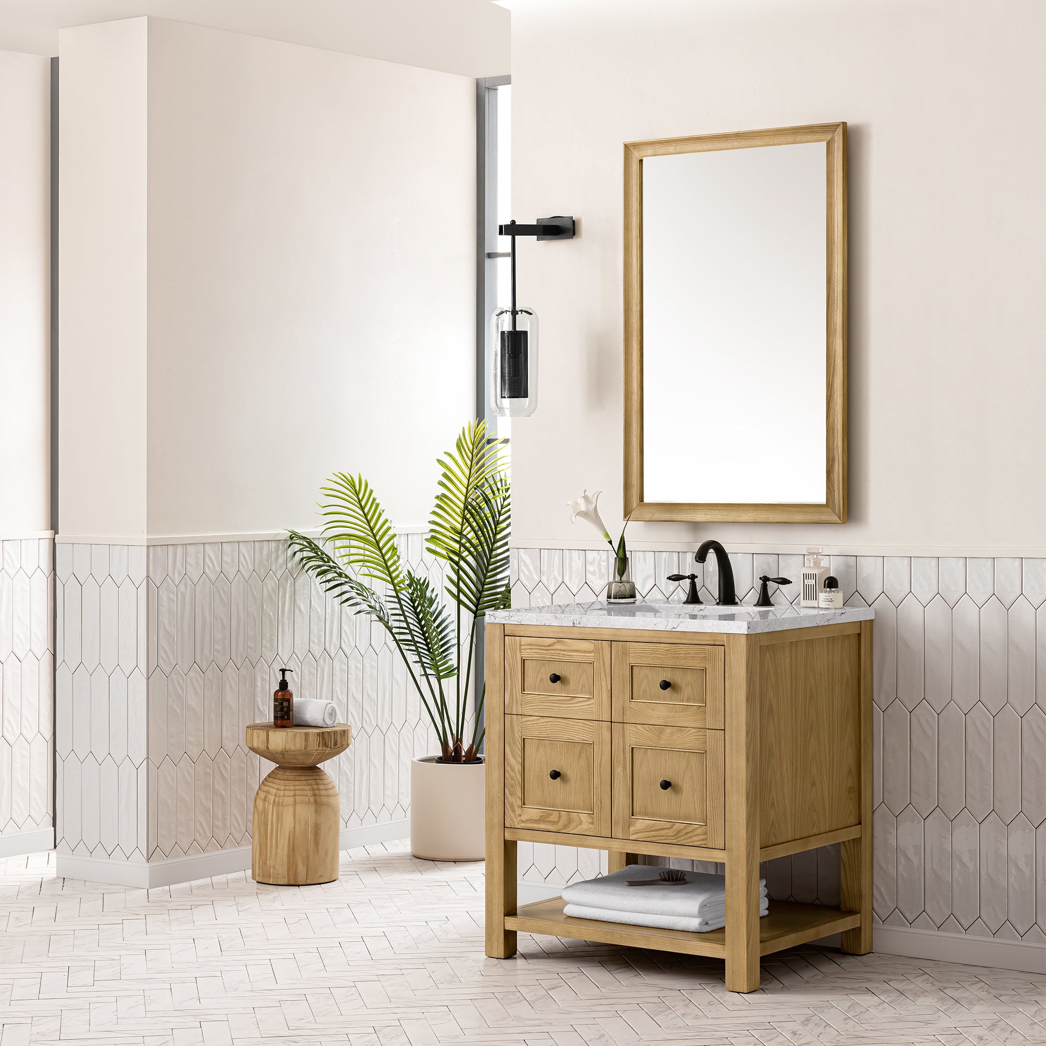 James Martin Breckenridge 30" Single Vanity in Light Natural Oak with 3cm Countertop