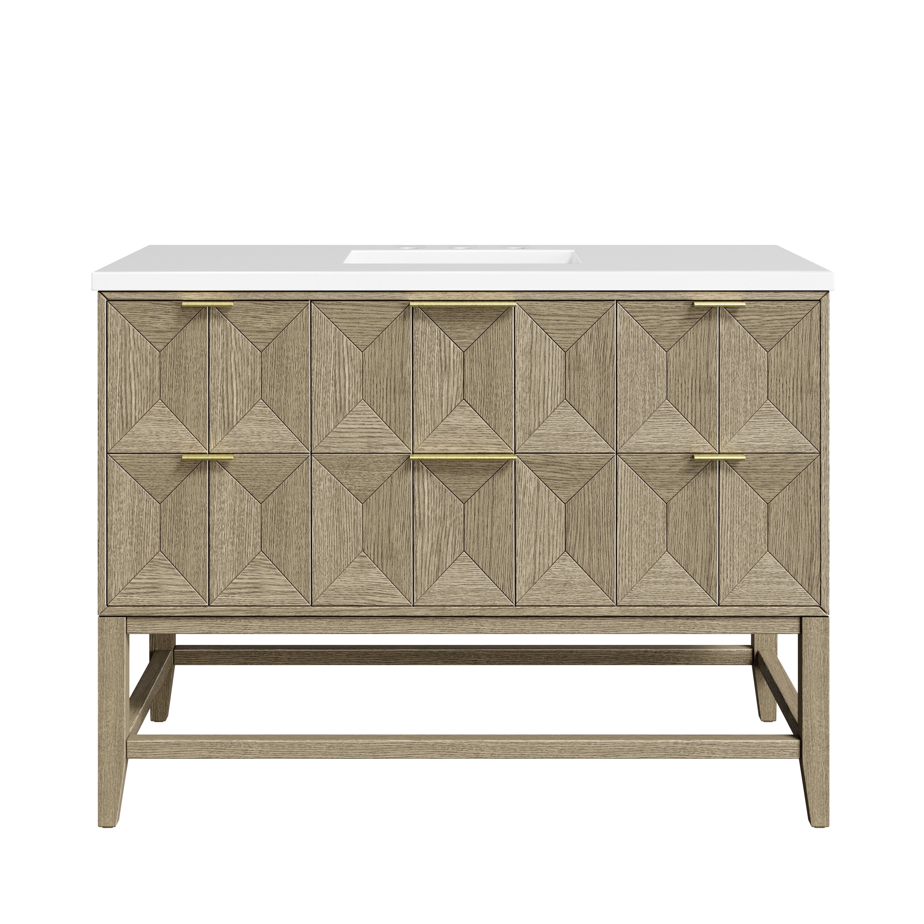 James Martin Emmeline 48" Single Vanity in Pebble Oak with 3cm Countertop