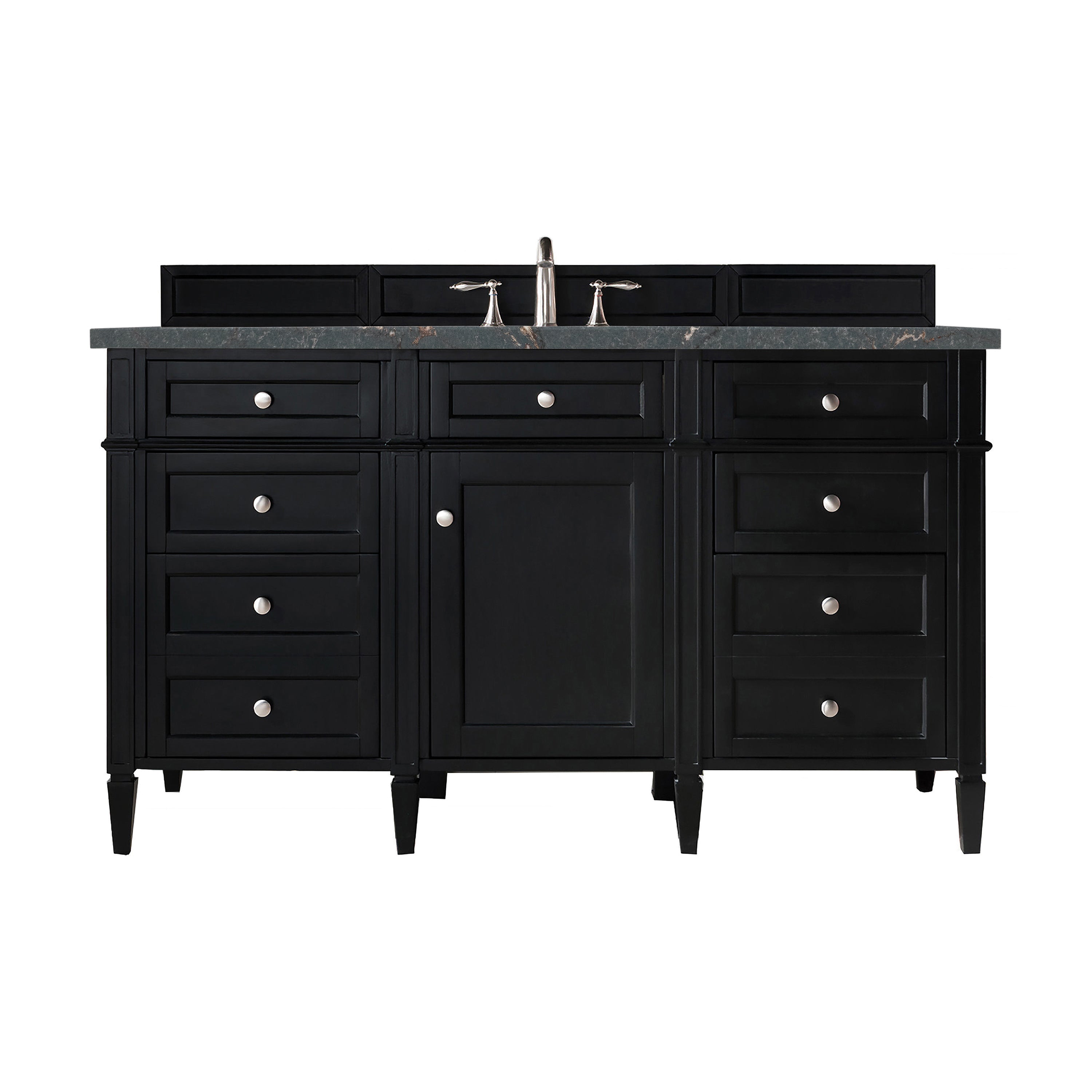 James Martin Brittany 60" Single Vanity in Black Onyx with 3cm Countertop