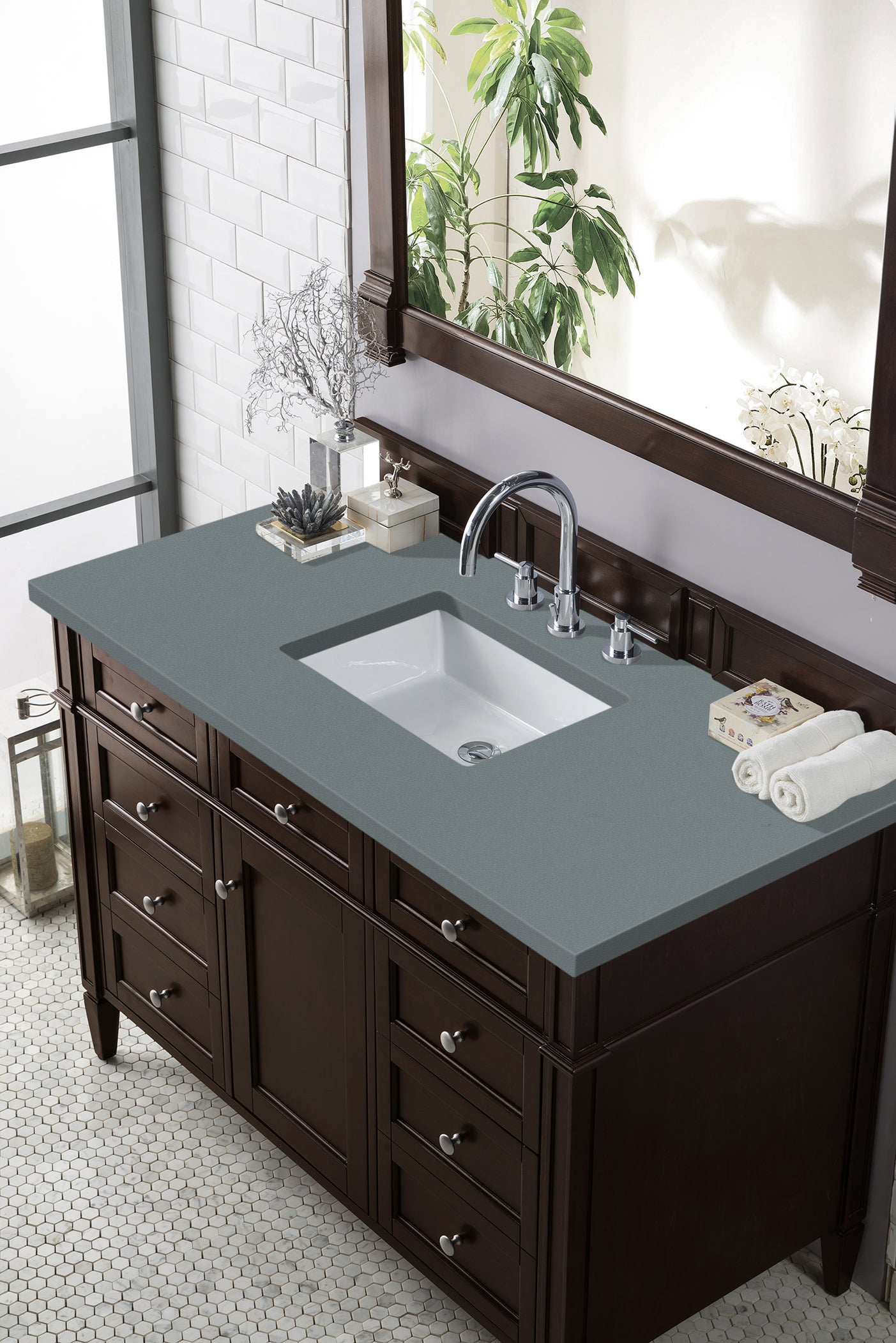 James Martin Brittany 48" Single Vanity in Burnished Mahogany with 3cm Countertop