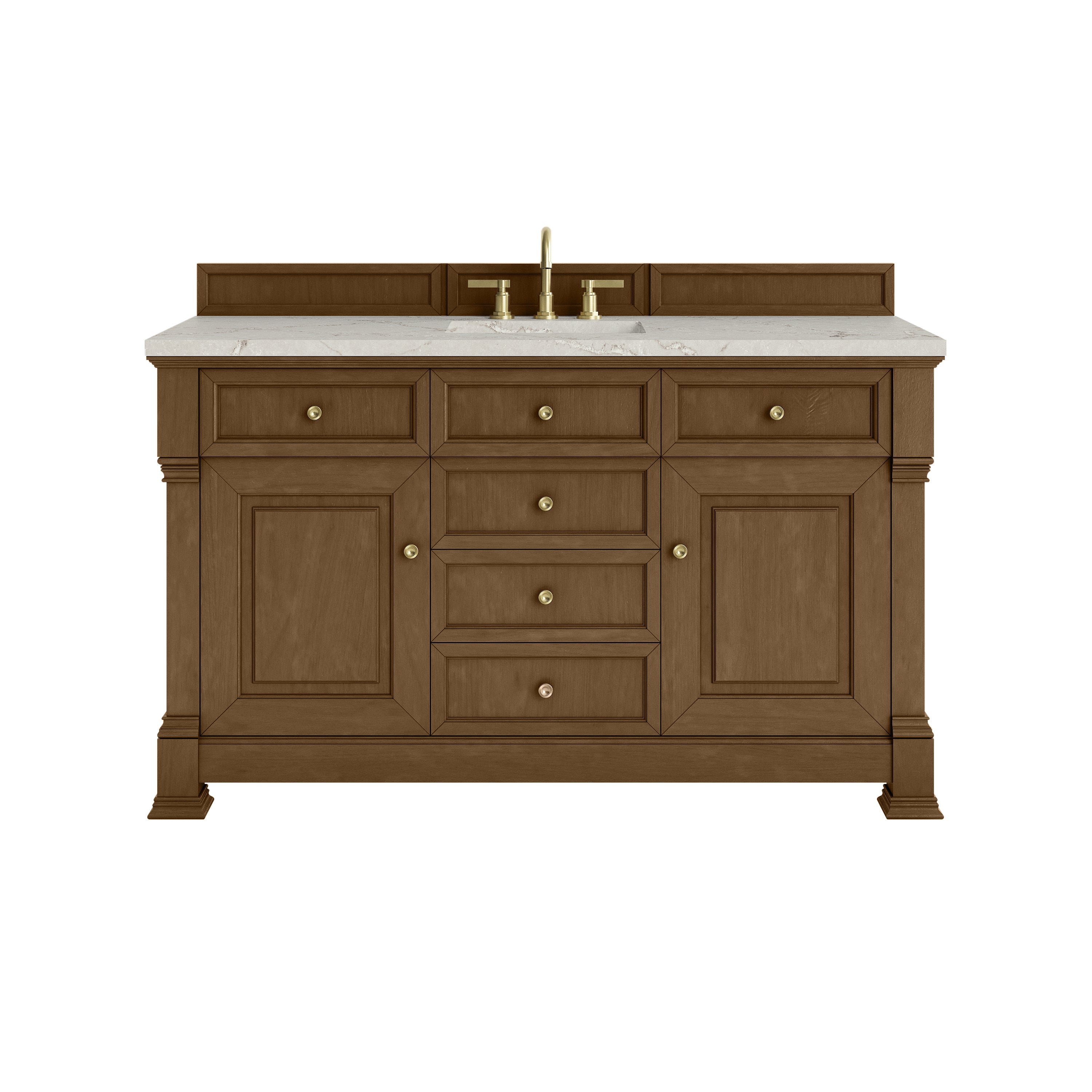 James Martin Brookfield 60" Single Vanity in Honey Oak with 3cm Countertop