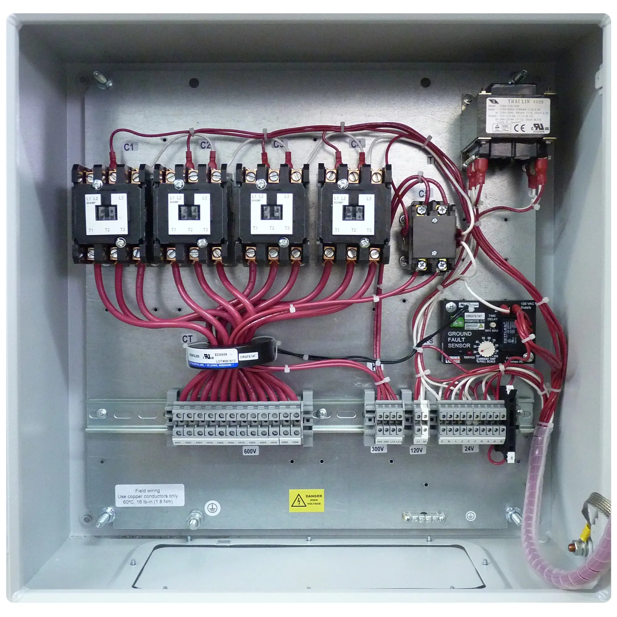 Plug-and-Play outdoor controller with 4 x 30A/2pole contactors