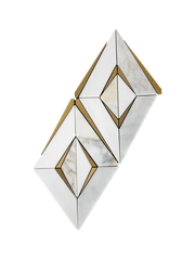 DIAMOND MOSAIC POLISHED THASSOS CALACATTA  AND BRASS