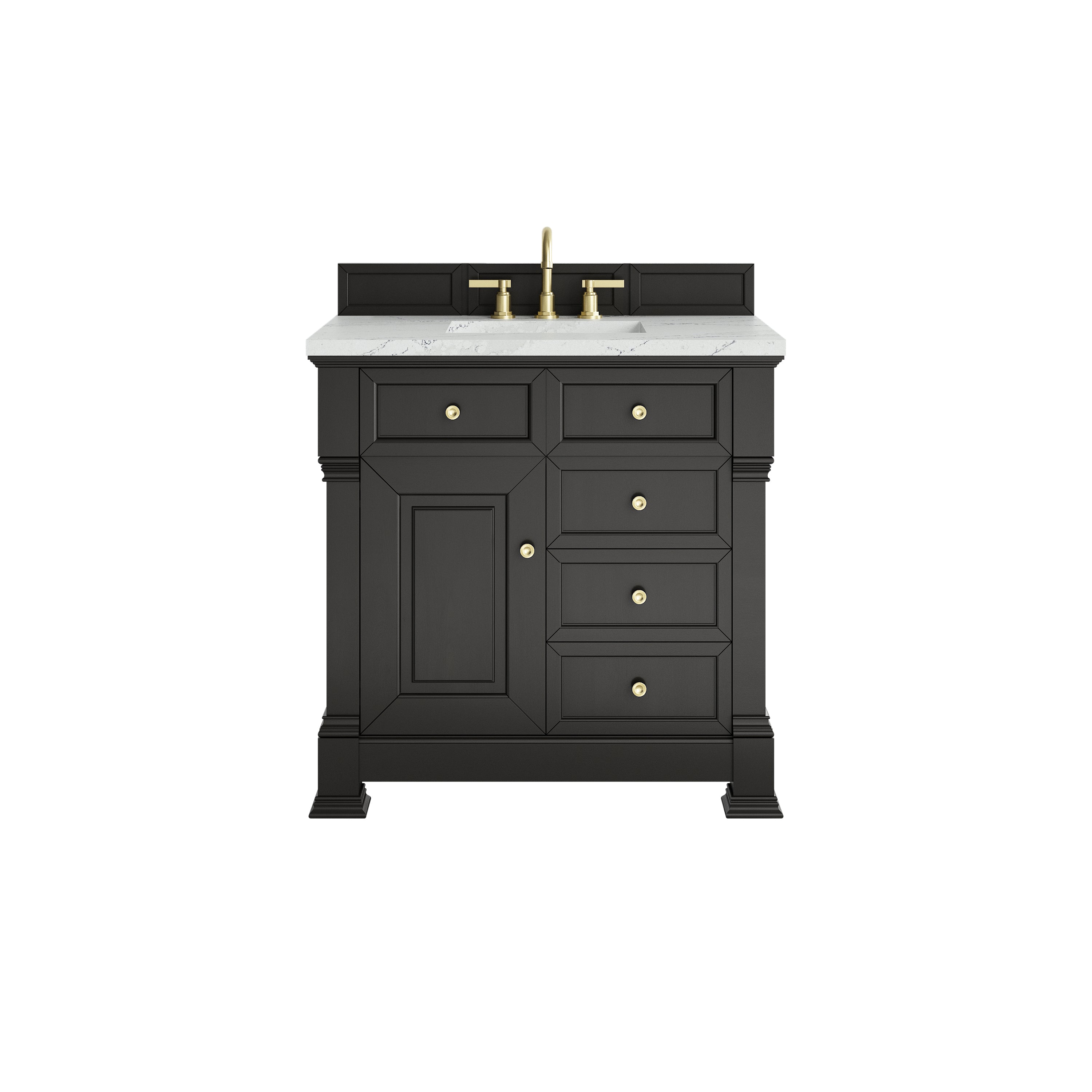 James Martin Brookfield 36" Single Vanity in Black Onyx with 3cm Countertop