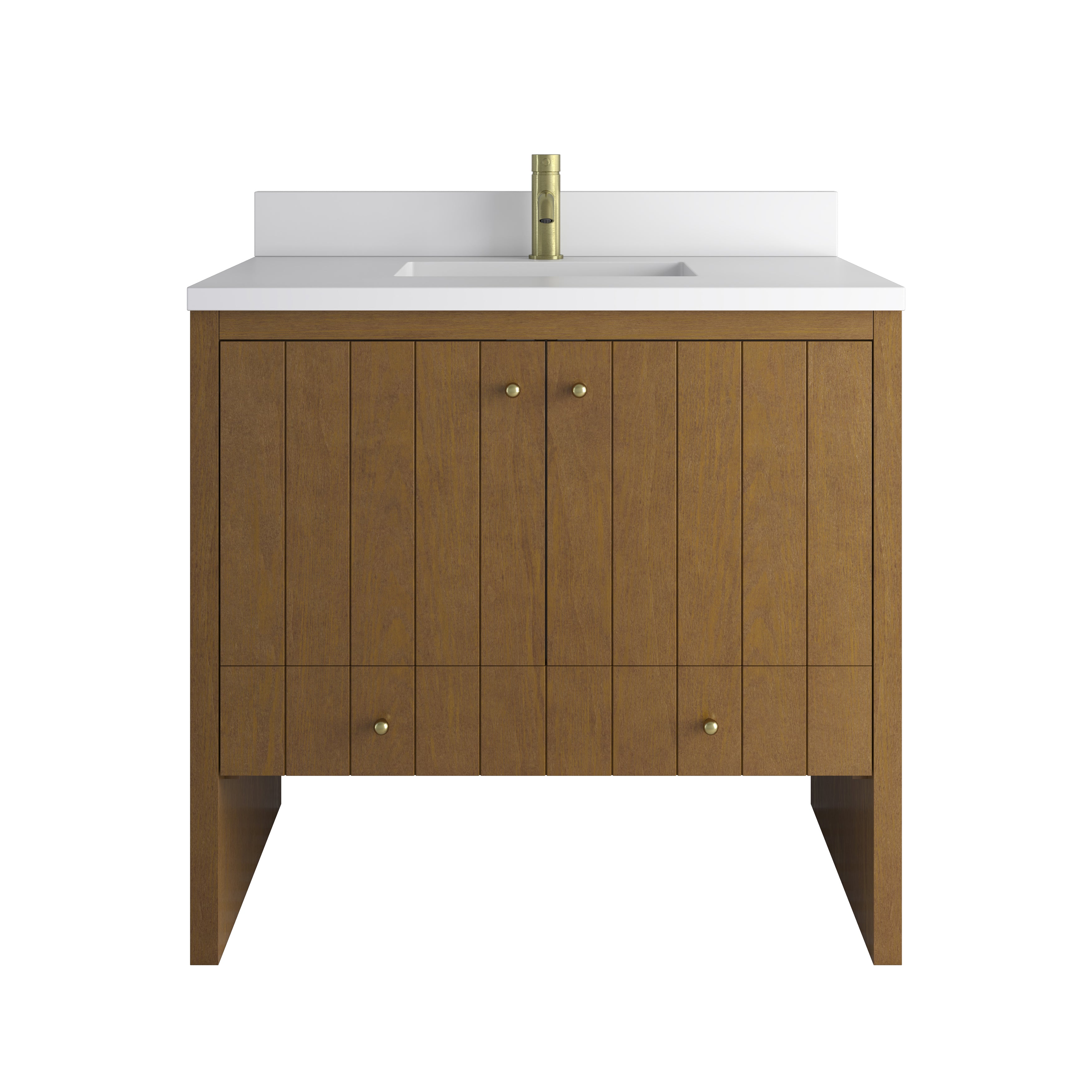 James Martin Hudson 36" Single Vanity in Honey Oak with 3cm Countertop