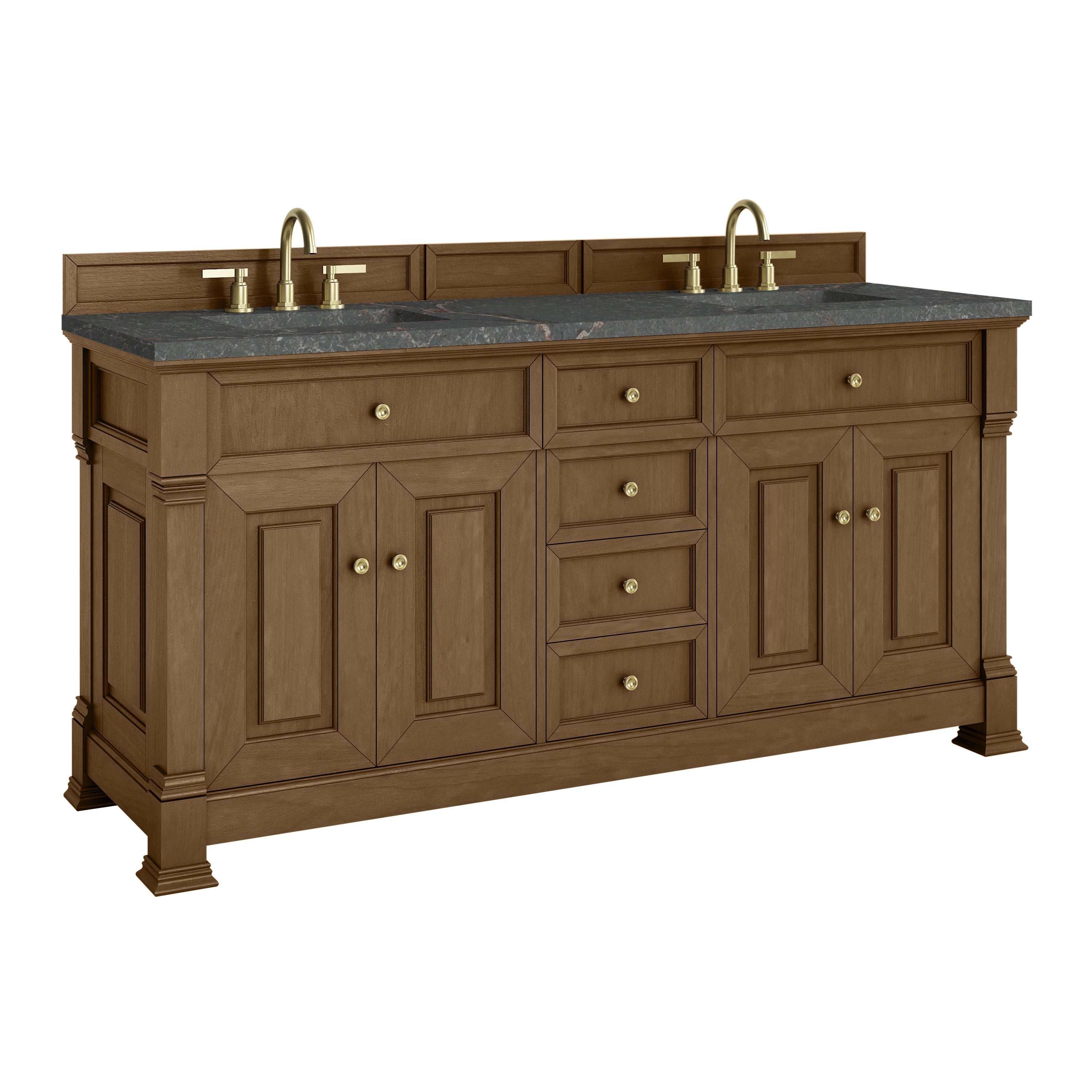 James Martin Brookfield 72" Double Vanity in Honey Oak with 3cm Countertop