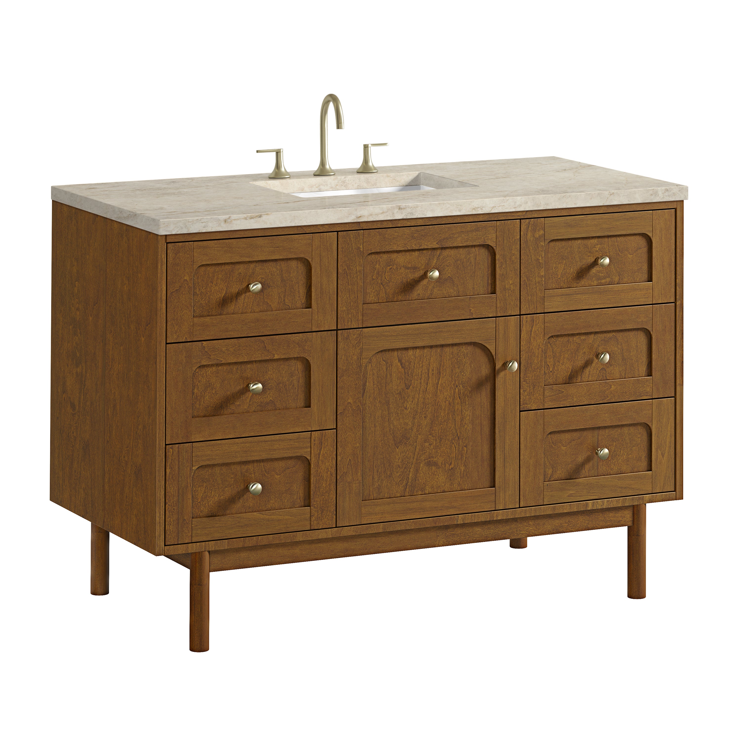 James Martin Laurent 48" Single Vanity in Honey Oak with 3cm Countertop