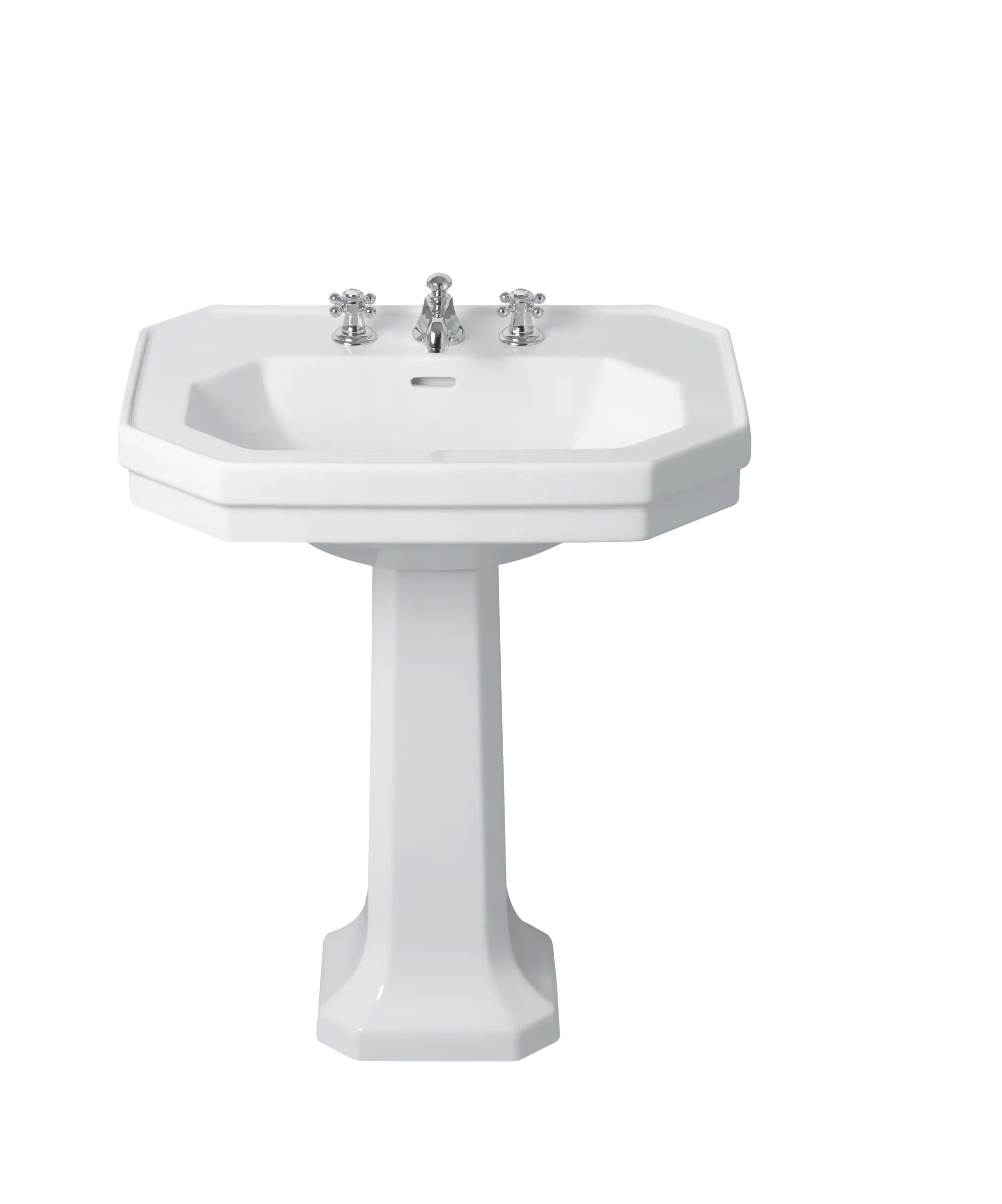 Duravit 1930 series 27 1/2'' Octagonal Wall Mounted Sink in White with Single Faucet Hole and with Overflow